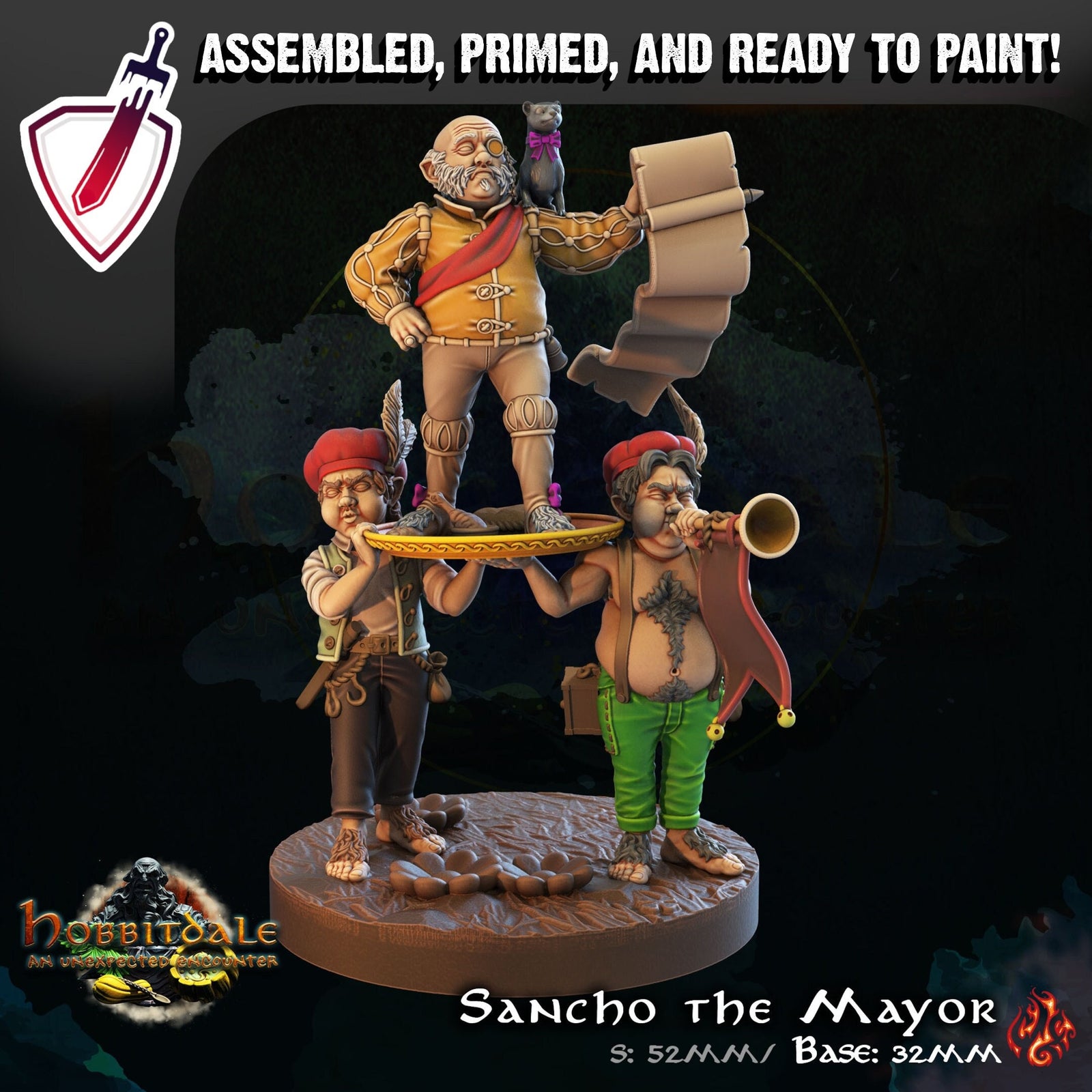 Sancho the Mayor | Miniature by Crippled God Foundry | Resin Mini For Tabletop Gaming, D&D, Pathfinder, and Painting | Assembled and Primed - Brush and Battle
