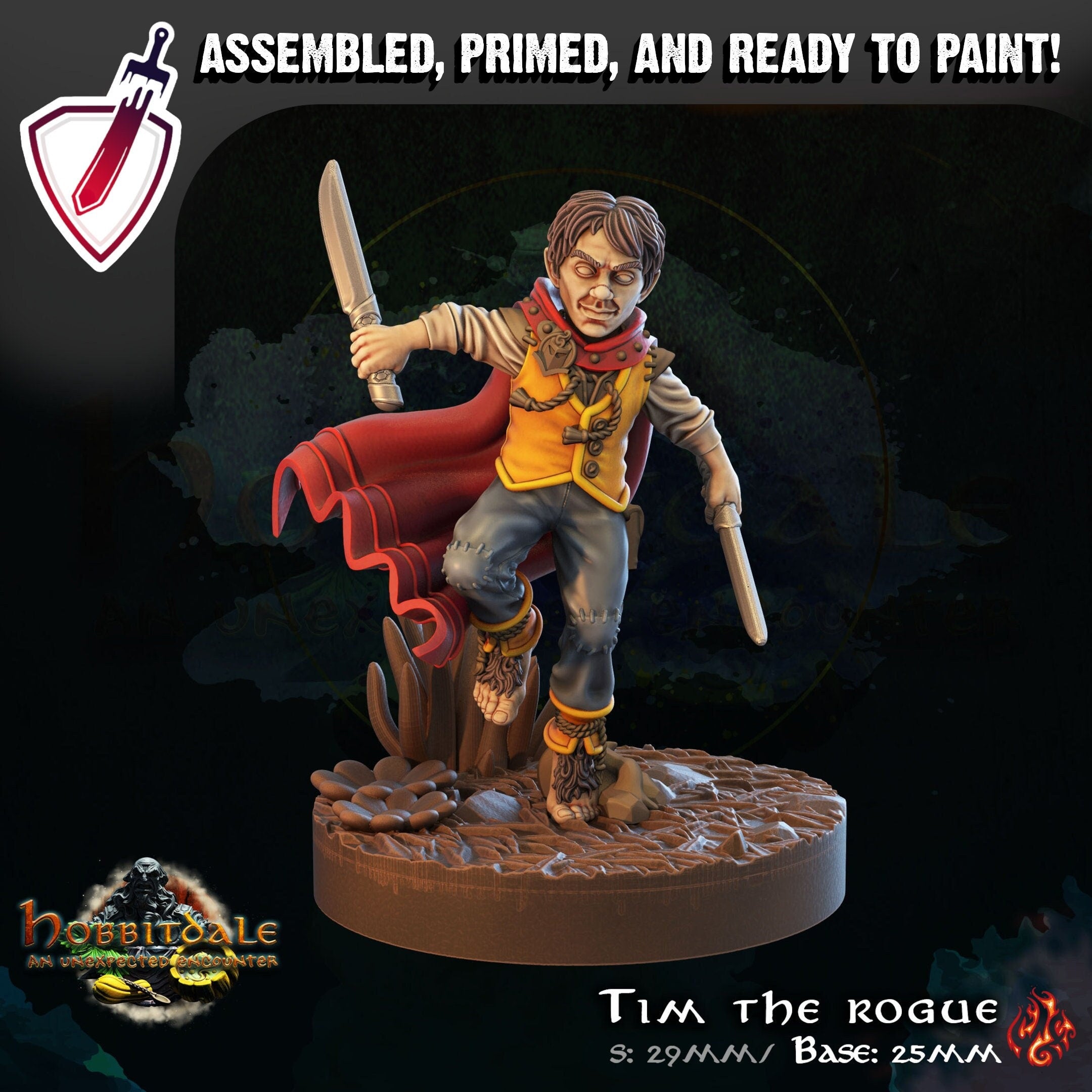 Tim the Rogue | Miniature by Crippled God Foundry | Resin Mini For Tabletop Gaming, D&D, Pathfinder, and Painting | Assembled and Primed - Brush and Battle
