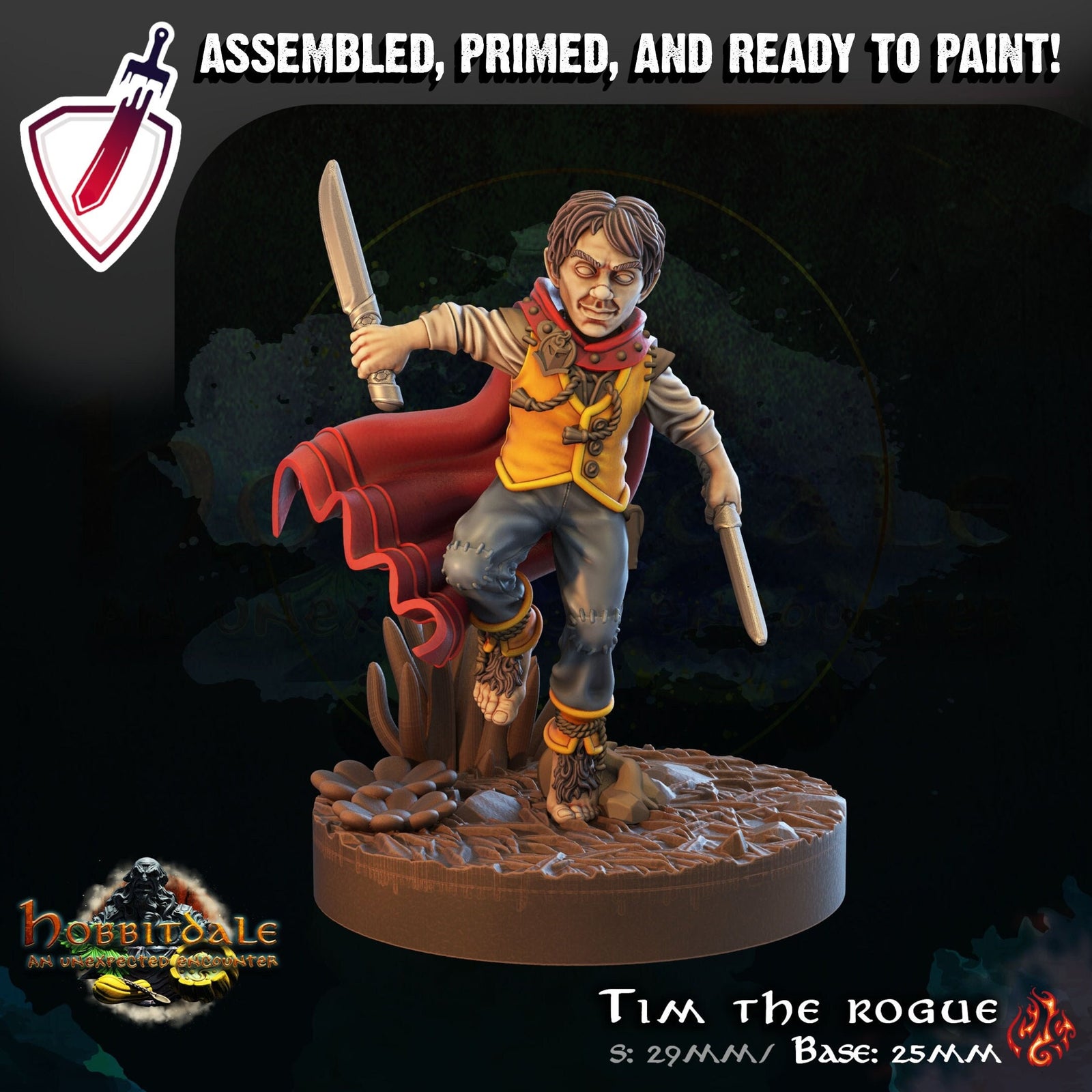 Tim the Rogue | Miniature by Crippled God Foundry | Resin Mini For Tabletop Gaming, D&D, Pathfinder, and Painting | Assembled and Primed - Brush and Battle