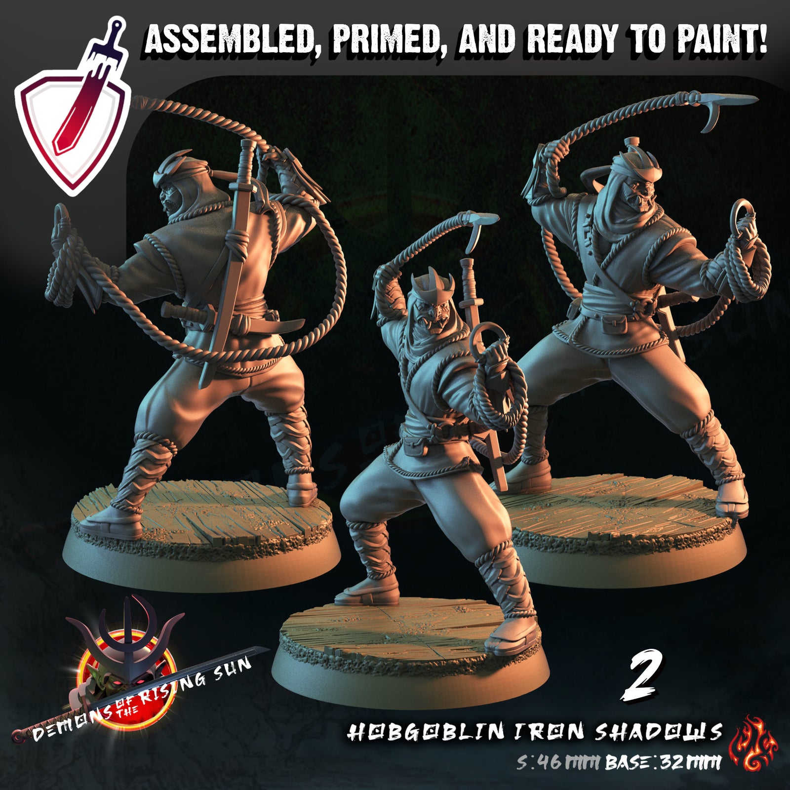 Hobgoblin Iron Shadows | Miniature by Crippled God Foundry | Resin Mini For Tabletop Gaming, D&D, Pathfinder, Painting | Assembled + Primed - Brush and Battle