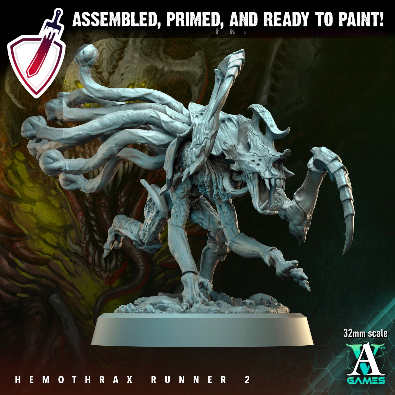 Hemothrax Runners (1-5) | Miniatures by Archvillain Games | Resin Mini for Tabletop Gaming, D&D, Wargaming, Painting | Assembled and Primed - Brush and Battle