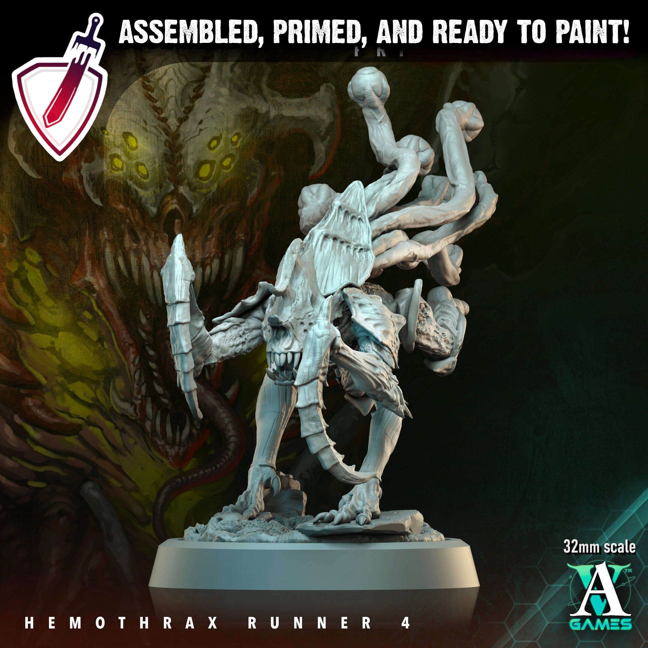 Hemothrax Runners (1-5) | Miniatures by Archvillain Games | Resin Mini for Tabletop Gaming, D&D, Wargaming, Painting | Assembled and Primed - Brush and Battle