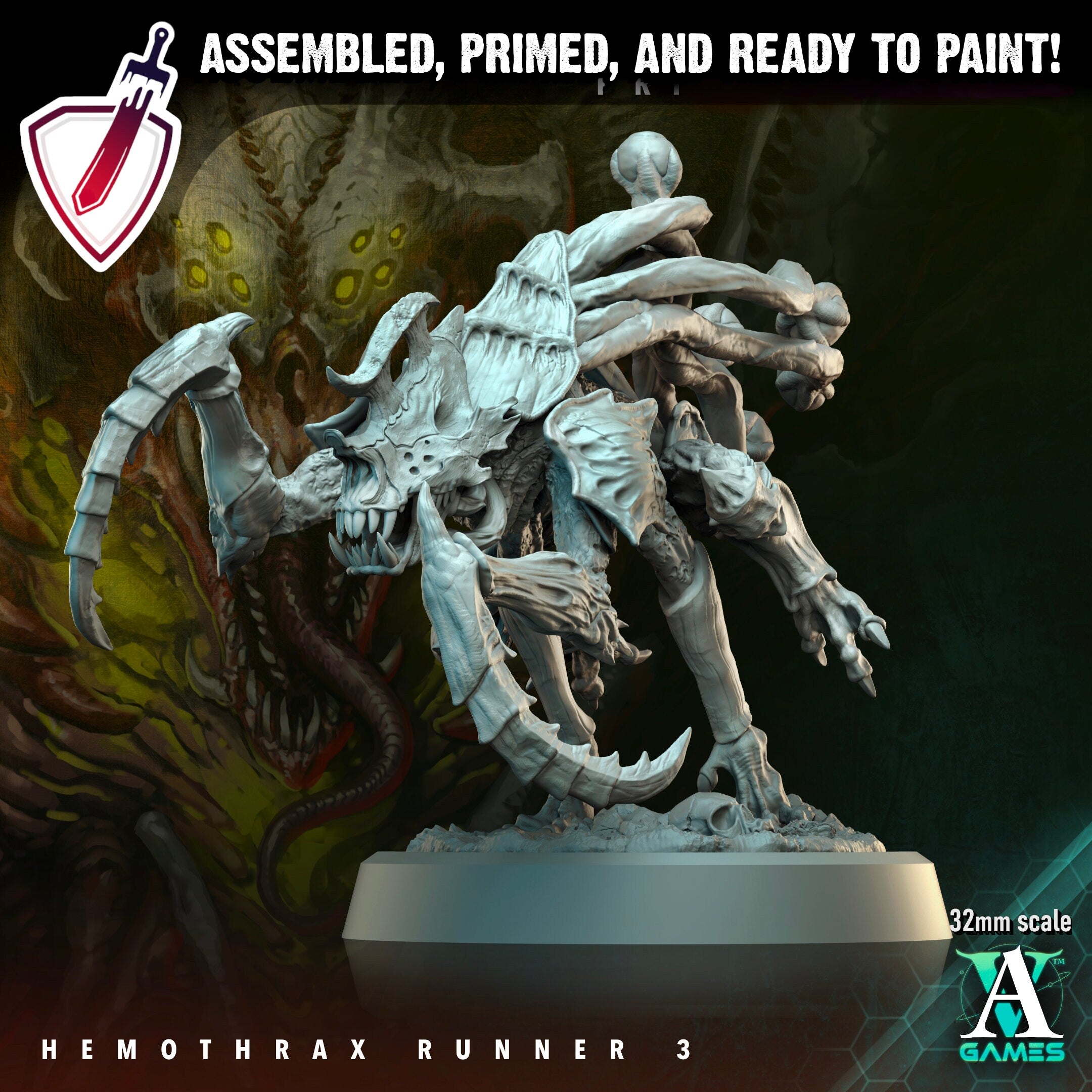 Hemothrax Runners (1-5) | Miniatures by Archvillain Games | Resin Mini for Tabletop Gaming, D&D, Wargaming, Painting | Assembled and Primed - Brush and Battle