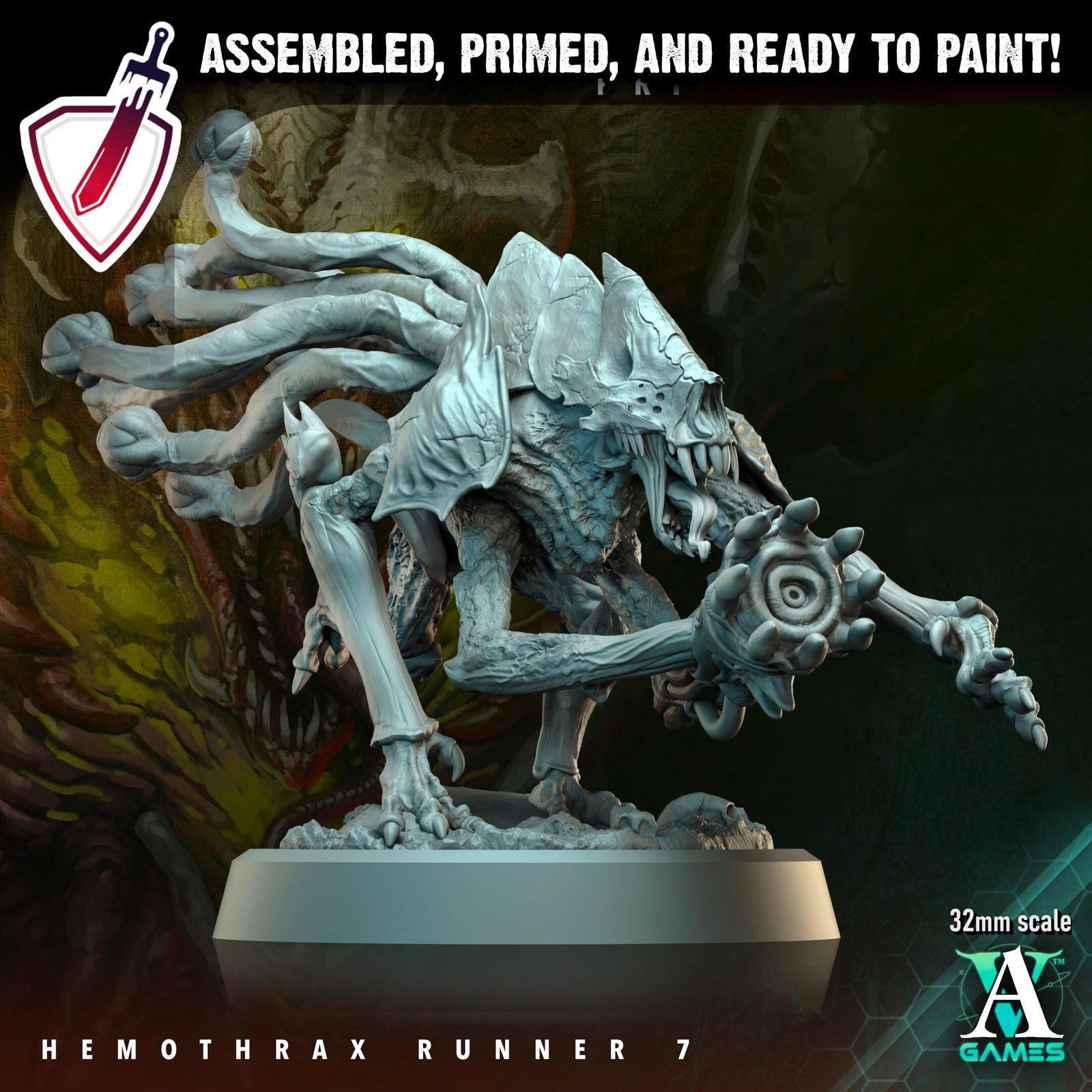 Hemothrax Runners (6-10) | Miniatures by Archvillain Games | Resin Mini for Tabletop Gaming, D&D, Wargaming, Painting | Assembled and Primed - Brush and Battle