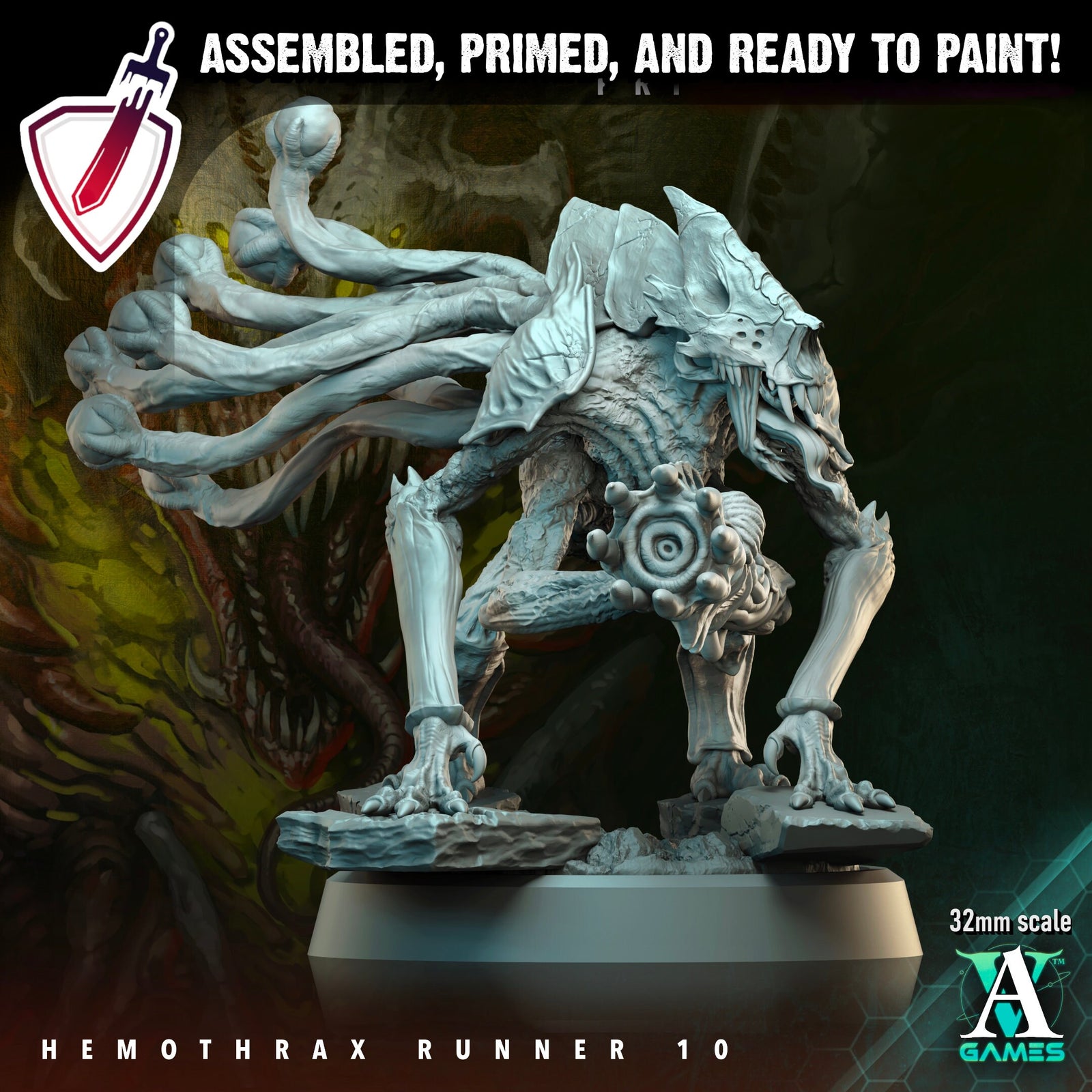 Hemothrax Runners (6-10) | Miniatures by Archvillain Games | Resin Mini for Tabletop Gaming, D&D, Wargaming, Painting | Assembled and Primed - Brush and Battle