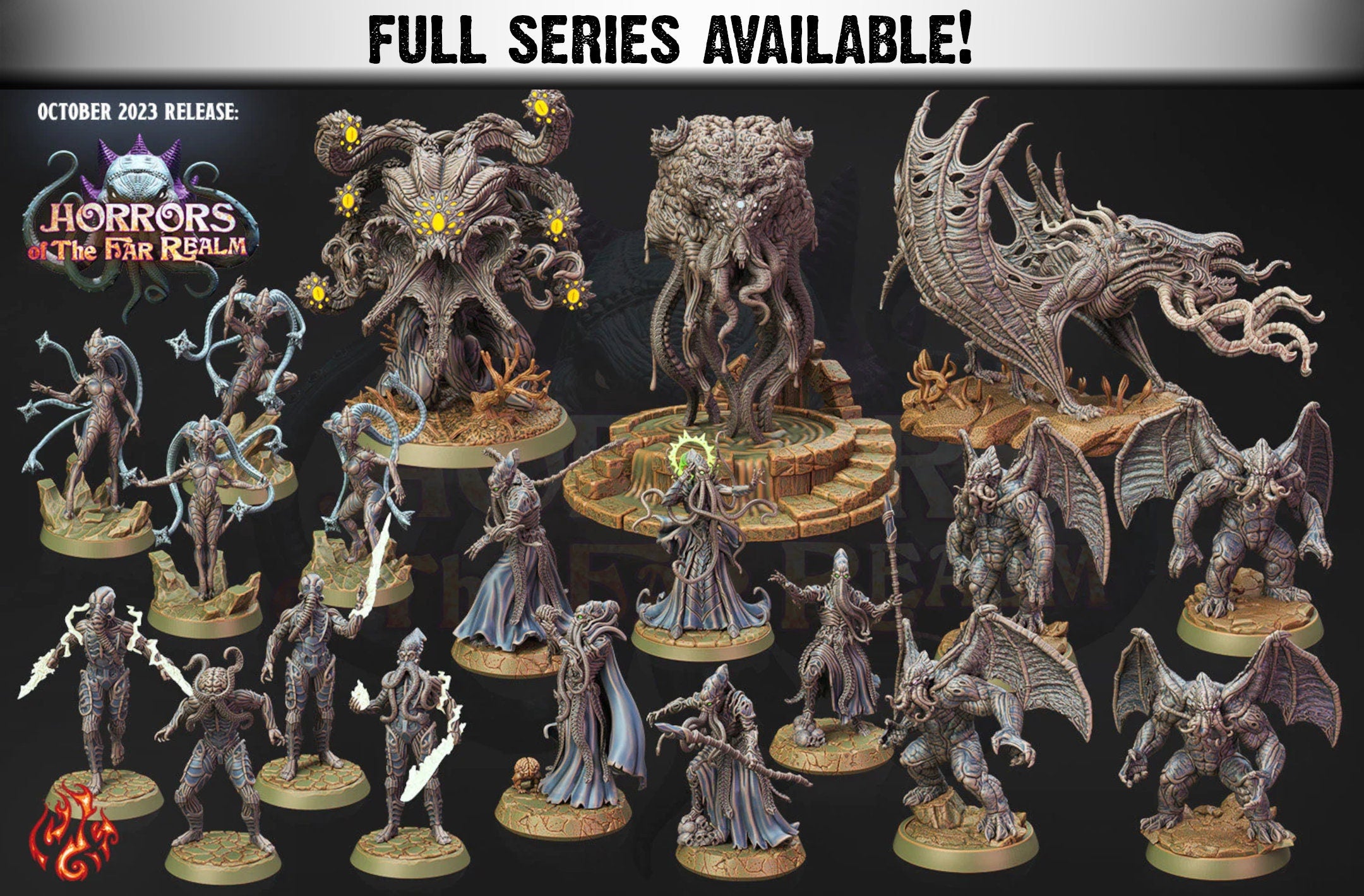 Brain Stealer Dragon | (Large) Miniature by Crippled God Foundry | For Tabletop Gaming, D&D, Pathfinder, Painting | Assembled and Primed - Brush and Battle