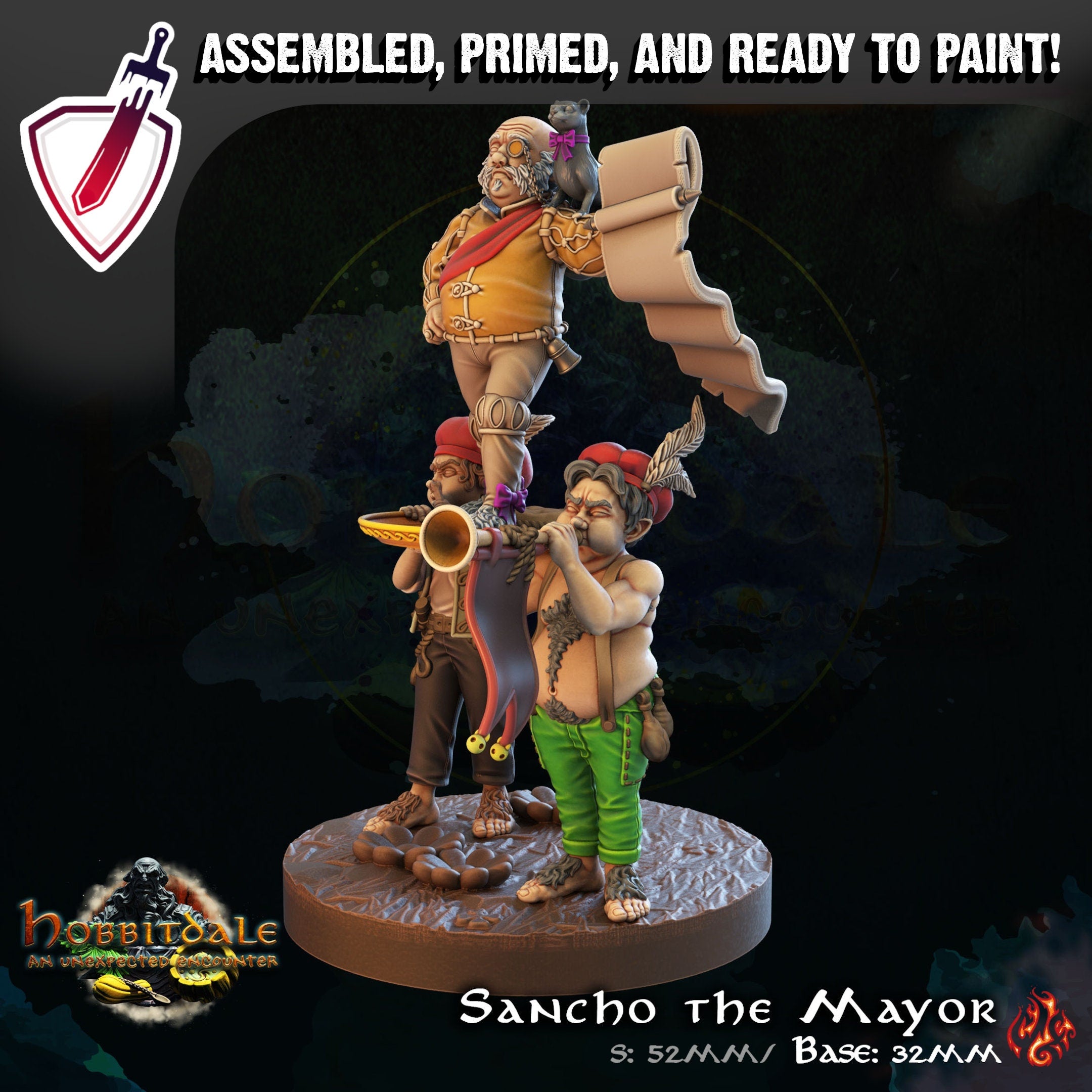 Sancho the Mayor | Miniature by Crippled God Foundry | Resin Mini For Tabletop Gaming, D&D, Pathfinder, and Painting | Assembled and Primed - Brush and Battle