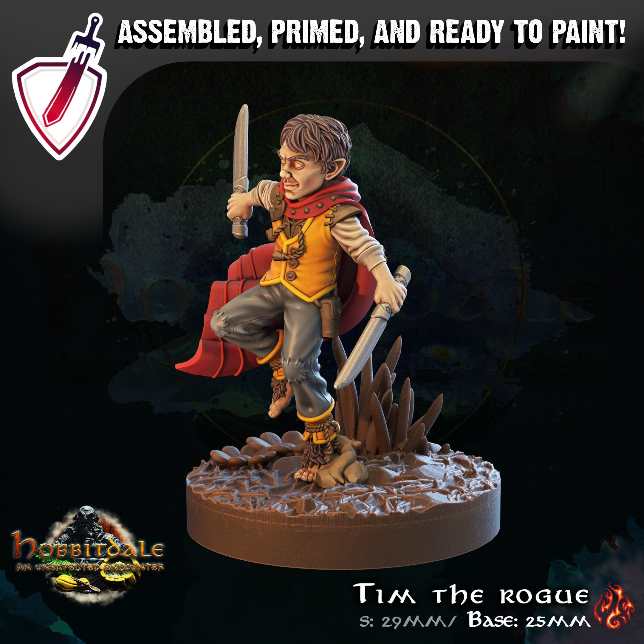 Tim the Rogue | Miniature by Crippled God Foundry | Resin Mini For Tabletop Gaming, D&D, Pathfinder, and Painting | Assembled and Primed - Brush and Battle
