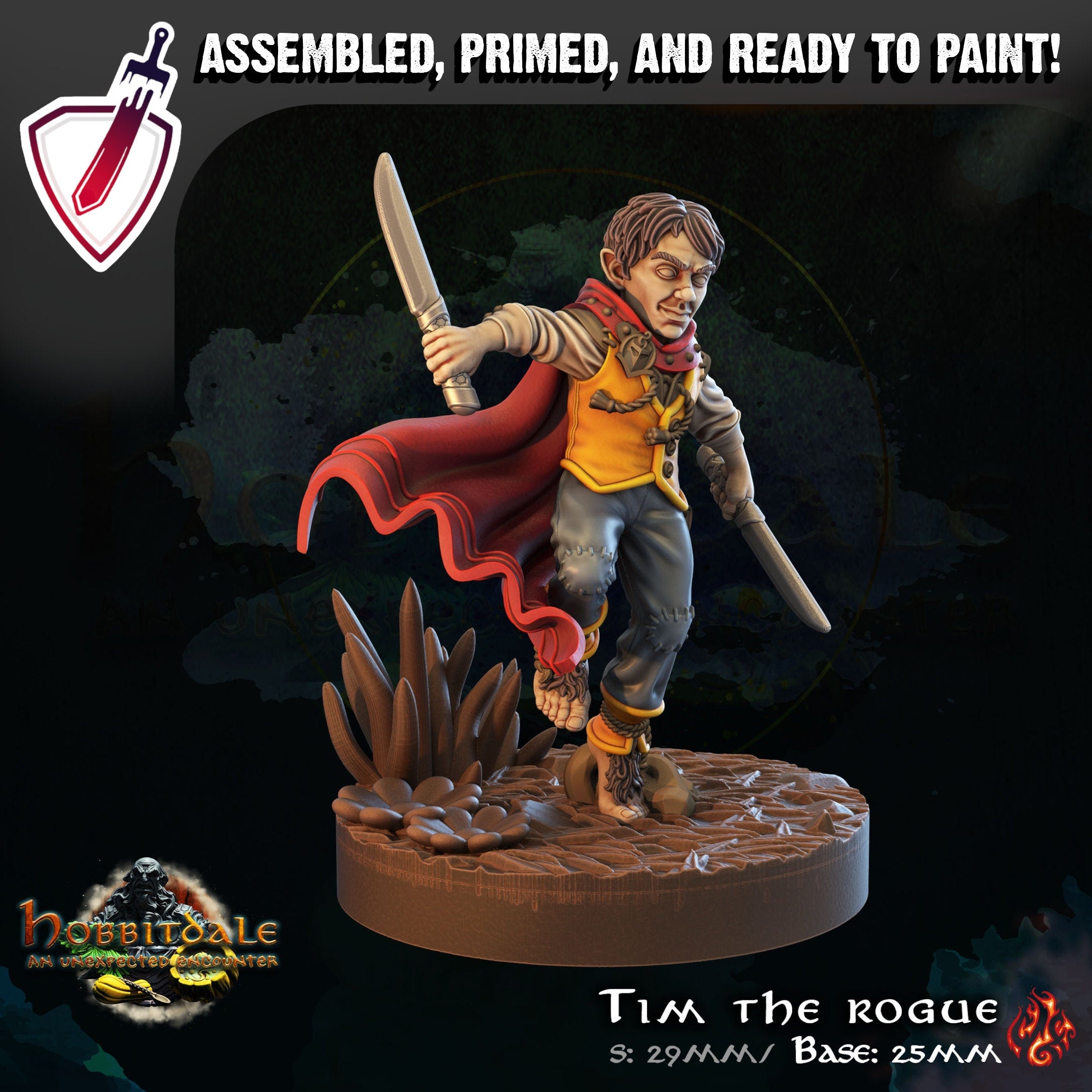 Tim the Rogue | Miniature by Crippled God Foundry | Resin Mini For Tabletop Gaming, D&D, Pathfinder, and Painting | Assembled and Primed - Brush and Battle