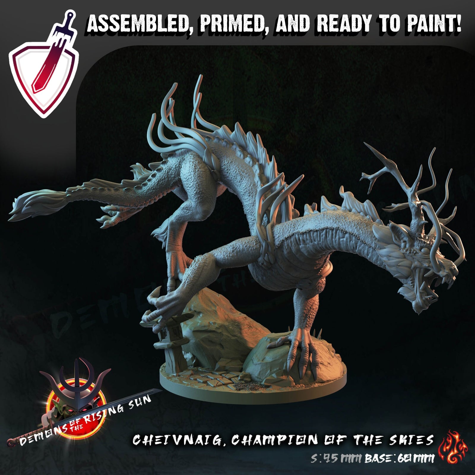 Cheivnaig | Miniature by Crippled God Foundry | Resin Mini For Tabletop Gaming, D&D, Pathfinder, Painting | Assembled and Primed - Brush and Battle