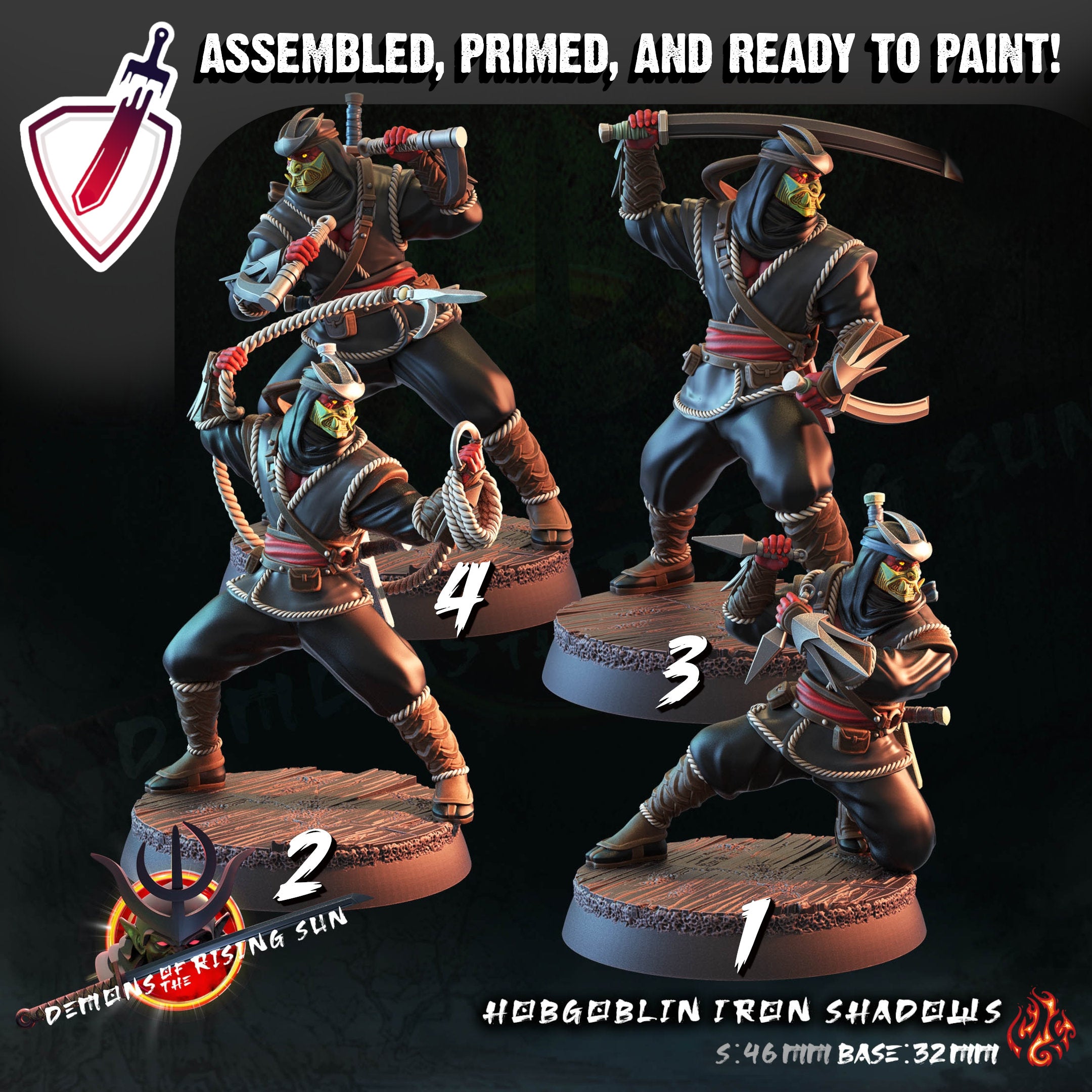 Hobgoblin Iron Shadows | Miniature by Crippled God Foundry | Resin Mini For Tabletop Gaming, D&D, Pathfinder, Painting | Assembled + Primed - Brush and Battle