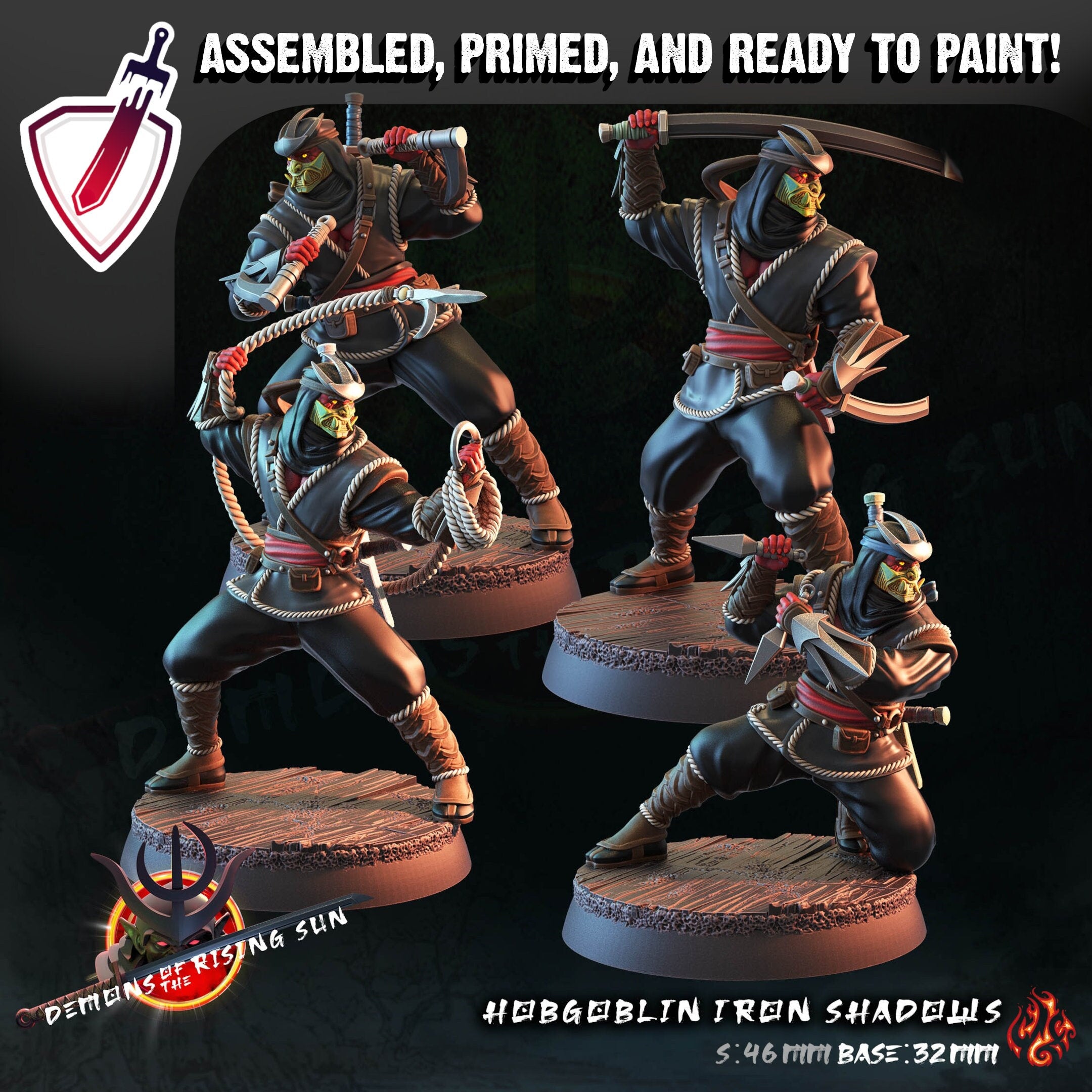 Hobgoblin Iron Shadows | Miniature by Crippled God Foundry | Resin Mini For Tabletop Gaming, D&D, Pathfinder, Painting | Assembled + Primed - Brush and Battle