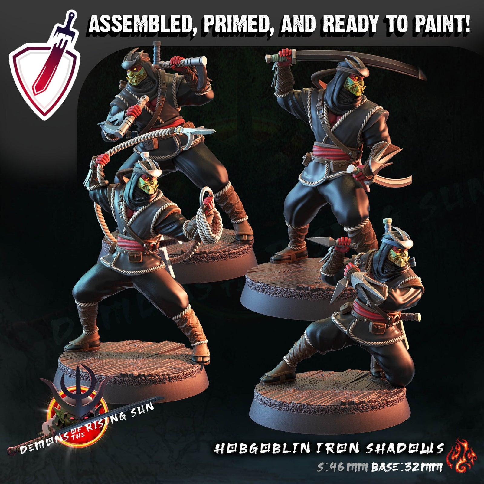 Hobgoblin Iron Shadows | Miniature by Crippled God Foundry | Resin Mini For Tabletop Gaming, D&D, Pathfinder, Painting | Assembled + Primed - Brush and Battle