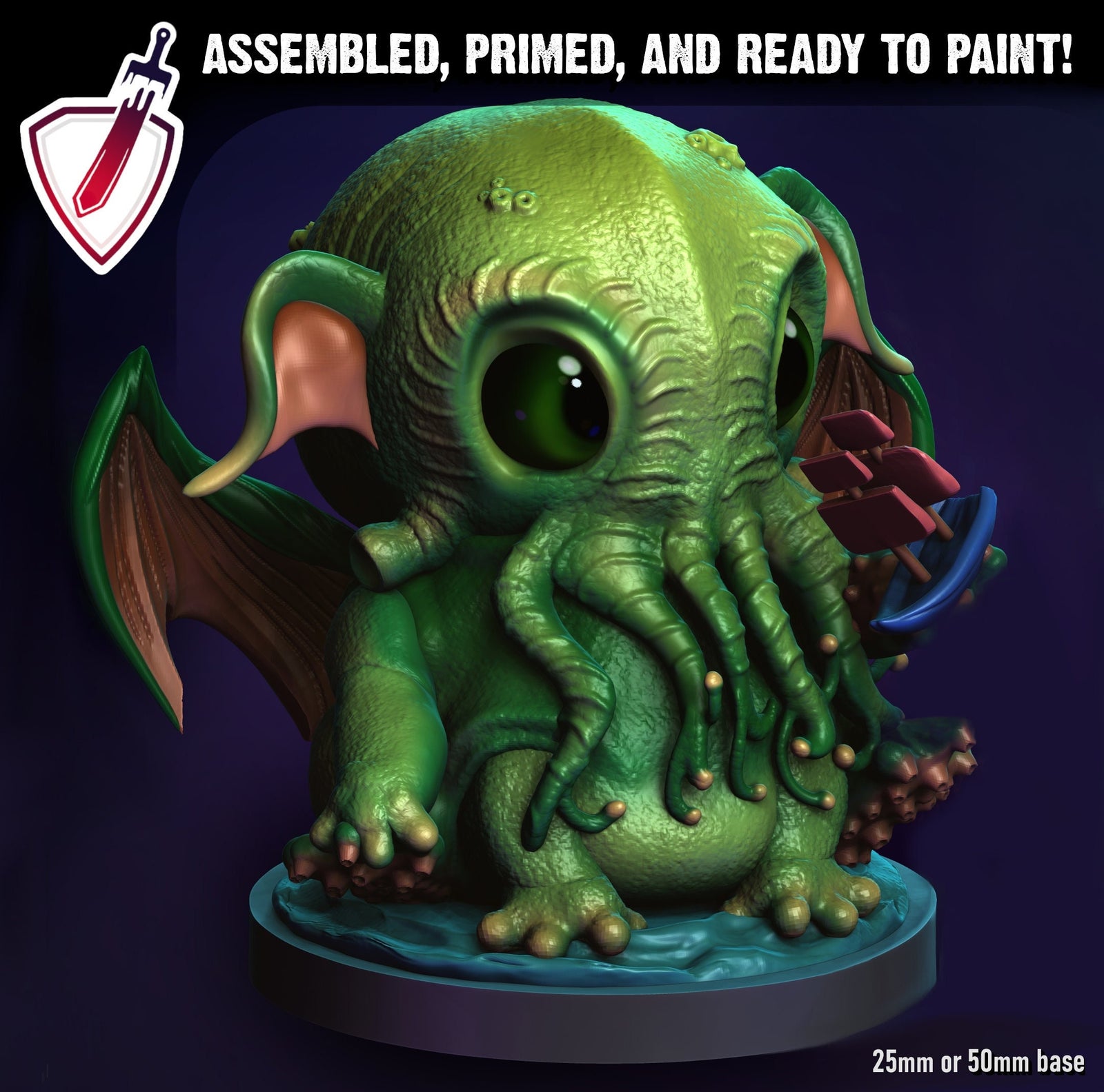 Cute Thullu | Miniature by Lion Heart Forge | Resin Mini For Tabletop Gaming, D&D, Pathfinder, and Painting | Assembled and Primed - Brush and Battle