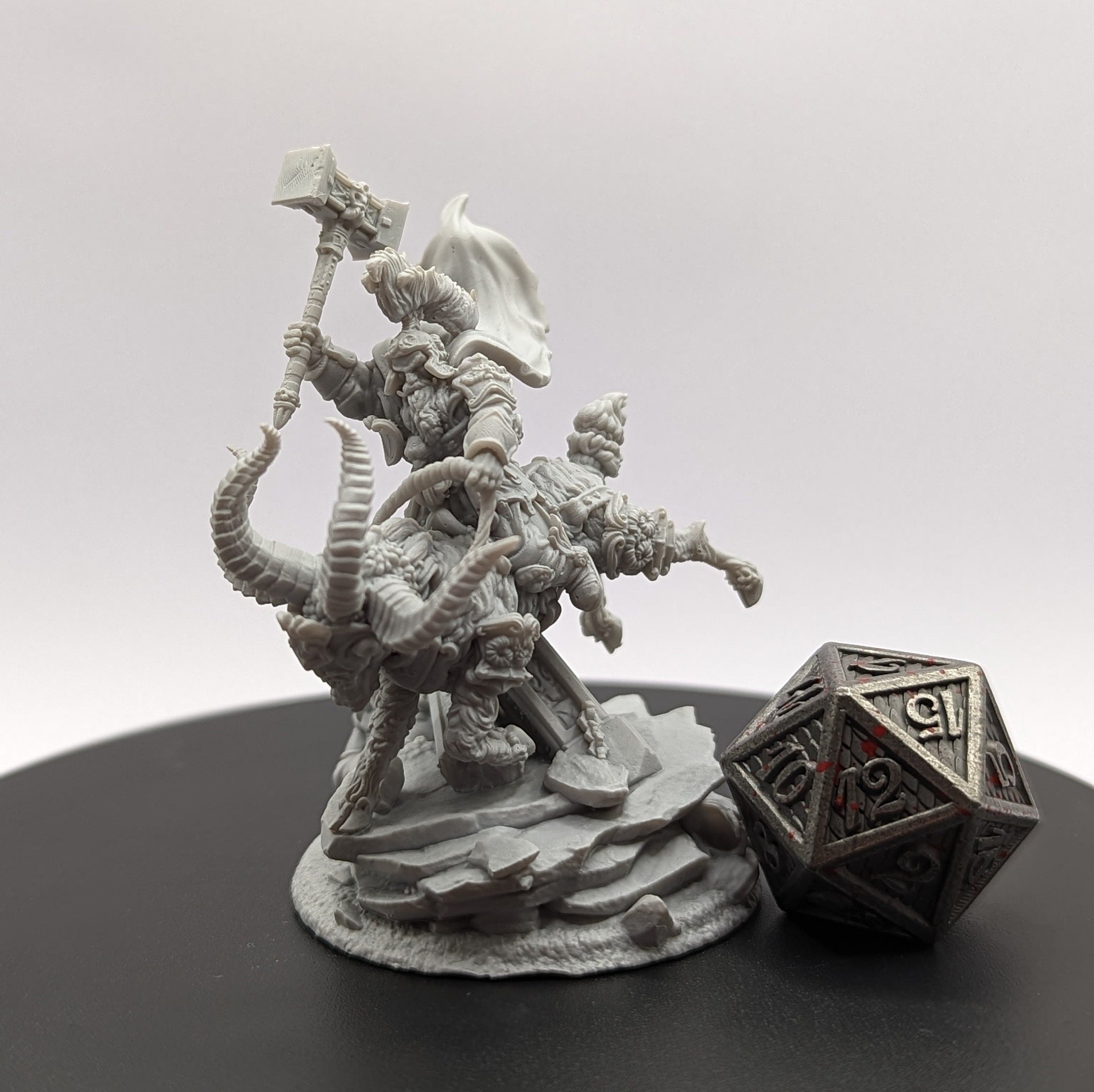 Steelbreaker Warrior Ram Riders | By Archvillain Games | Mini for tabletop gaming, D&D, Pathfinder, and painting | Assembled and Primed - Brush and Battle