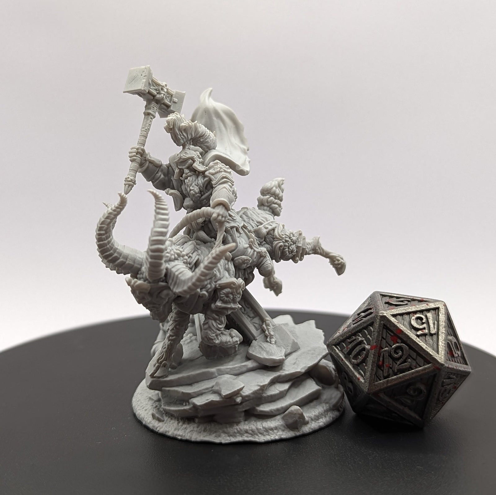 Steelbreaker Warrior Ram Riders | By Archvillain Games | Mini for tabletop gaming, D&D, Pathfinder, and painting | Assembled and Primed - Brush and Battle