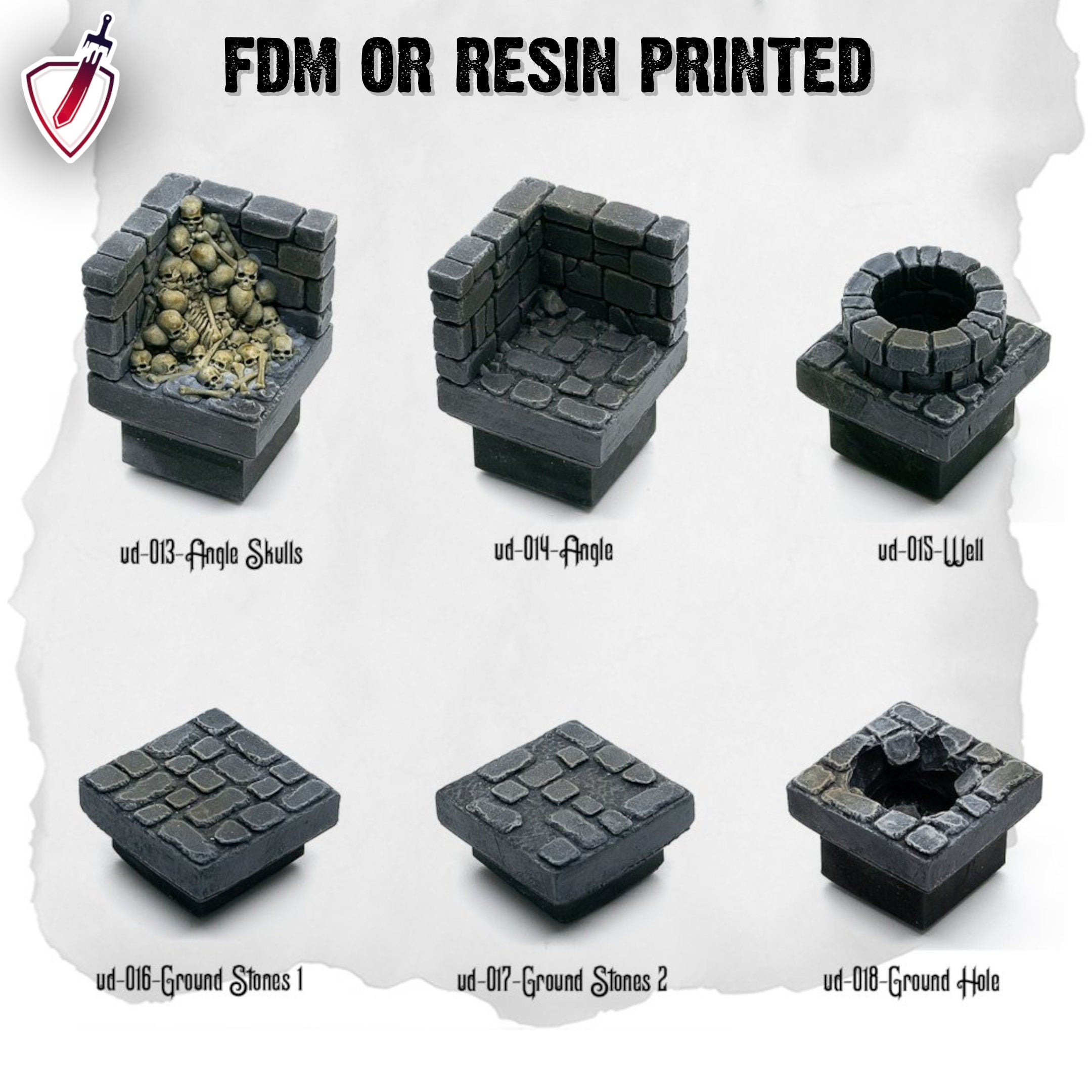 Dungeon Blocks Ultimate Dungeon Expansion Tiles (1-35) | FDM or Resin Printed | Great for D&D, Pathfinder, or any Tabletop RPG | Free Grids! - Brush and Battle