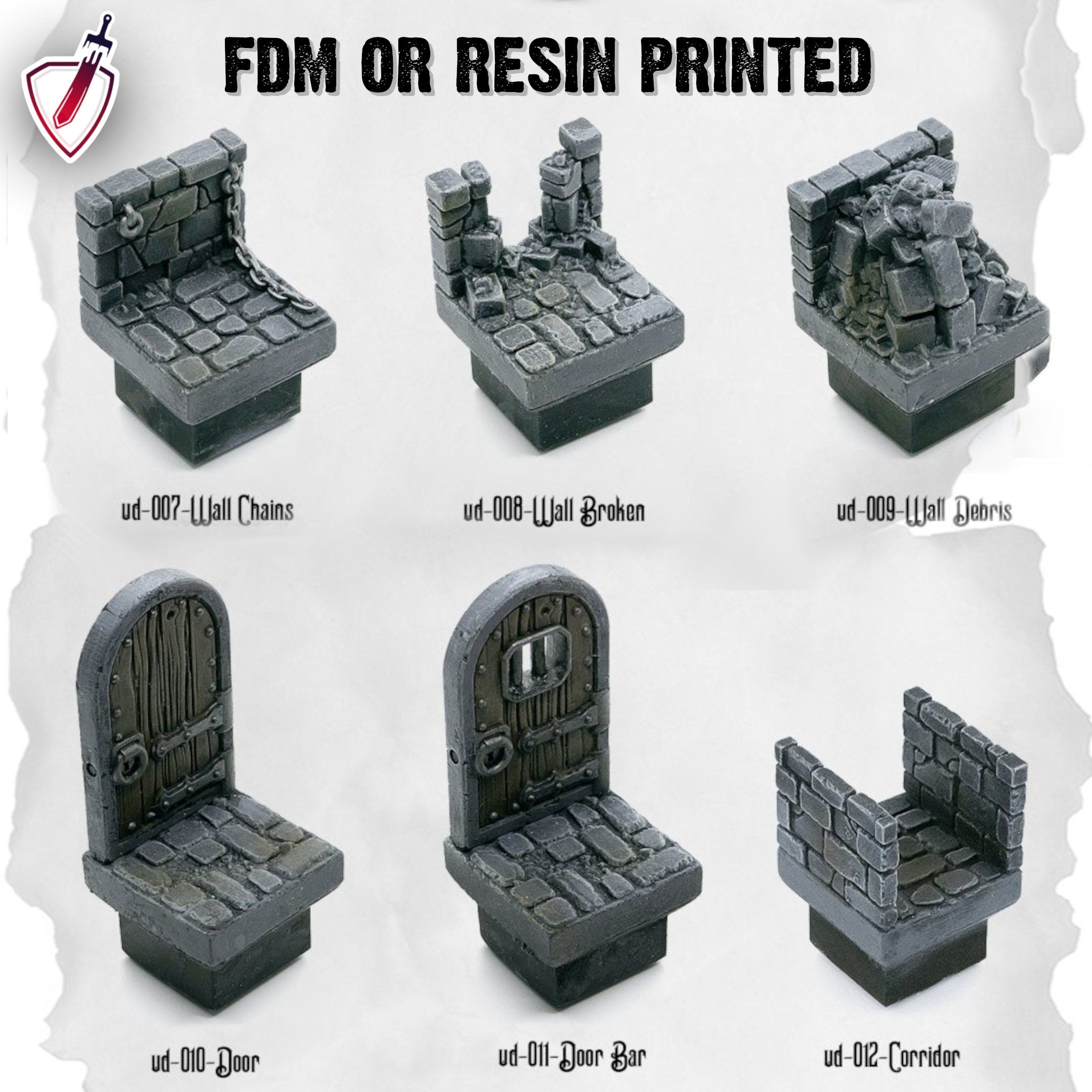 Dungeon Blocks Ultimate Dungeon Expansion Tiles (1-35) | FDM or Resin Printed | Great for D&D, Pathfinder, or any Tabletop RPG | Free Grids! - Brush and Battle
