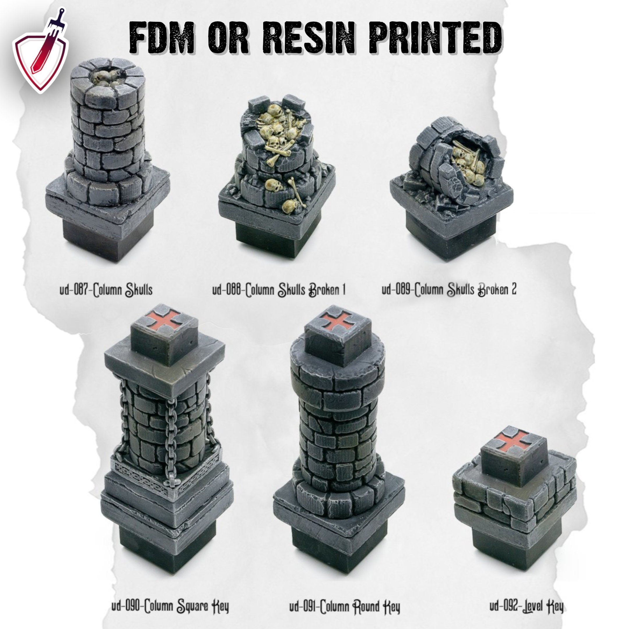 Dungeon Blocks Ultimate Dungeon Expansion Tiles (72-98) | FDM or Resin Print | Great for D&D, Pathfinder, or any Tabletop RPG | Free Grids! - Brush and Battle
