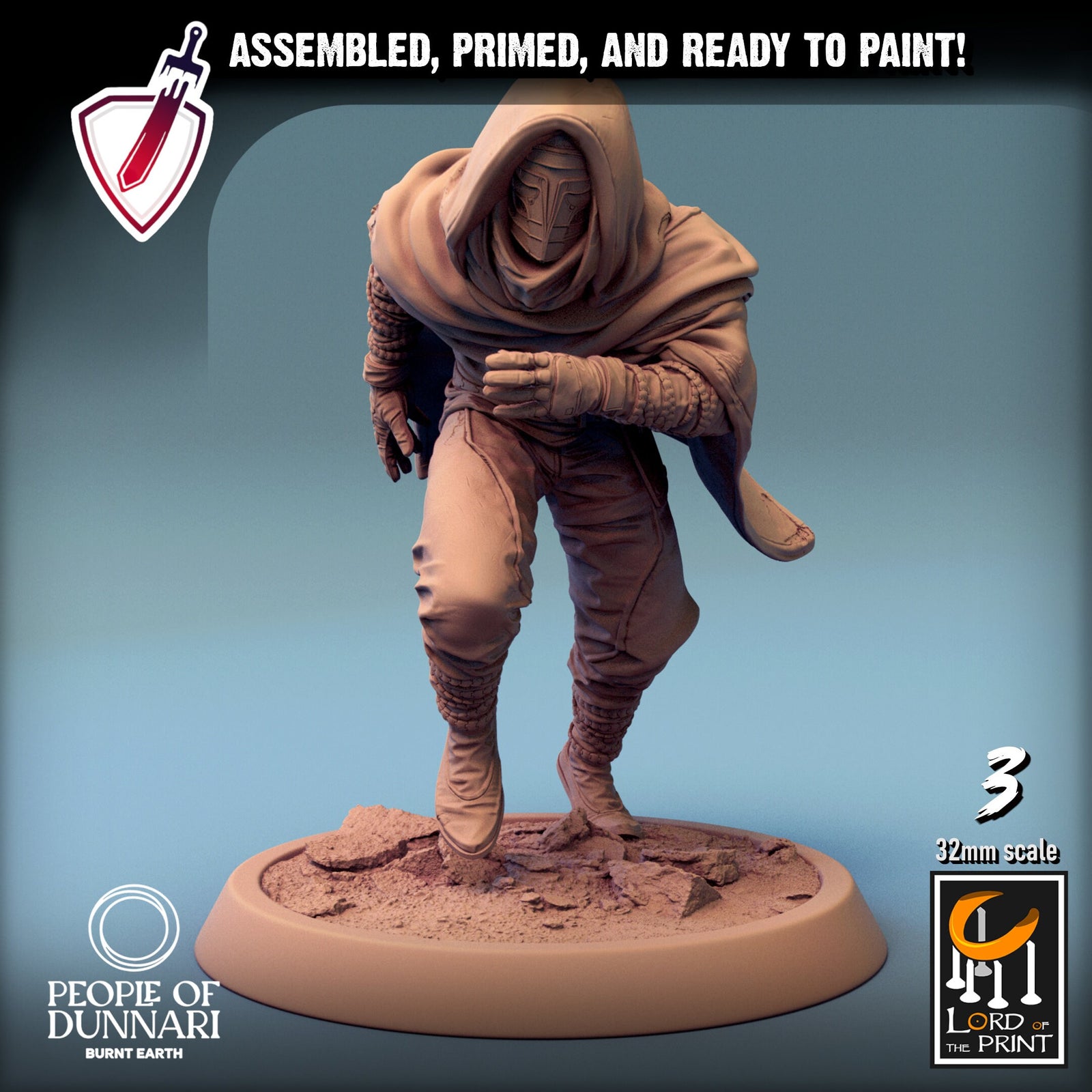 Dunnari Sandweavers | Miniatures by Lord of the Print | Resin Mini for Tabletop Gaming, D&D, Pathfinder, Painting | Assembled and Primed - Brush and Battle