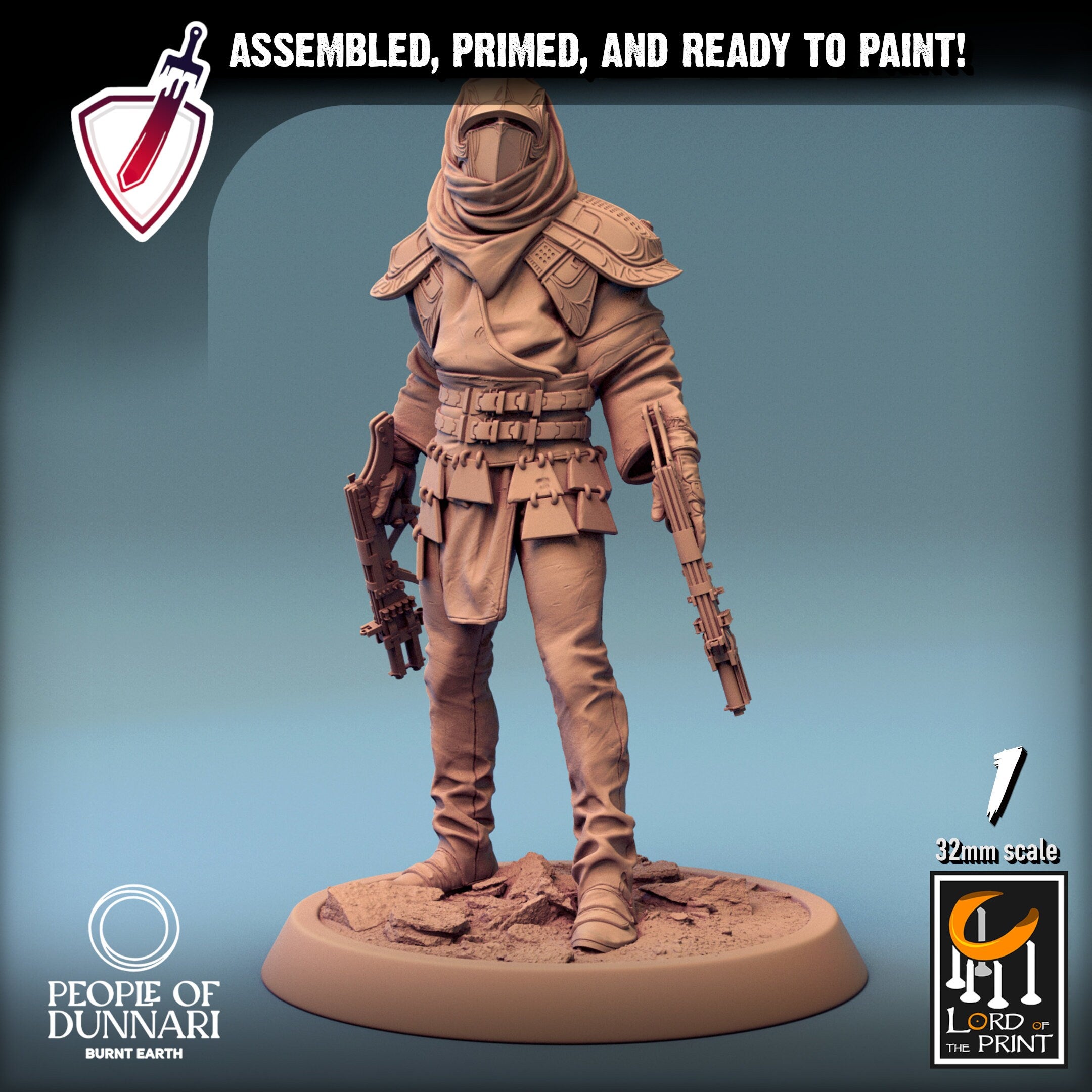 Razan Sandstorms | Miniatures by Lord of the Print | Resin Mini for Tabletop Gaming, D&D, Pathfinder, Painting | Assembled and Primed - Brush and Battle