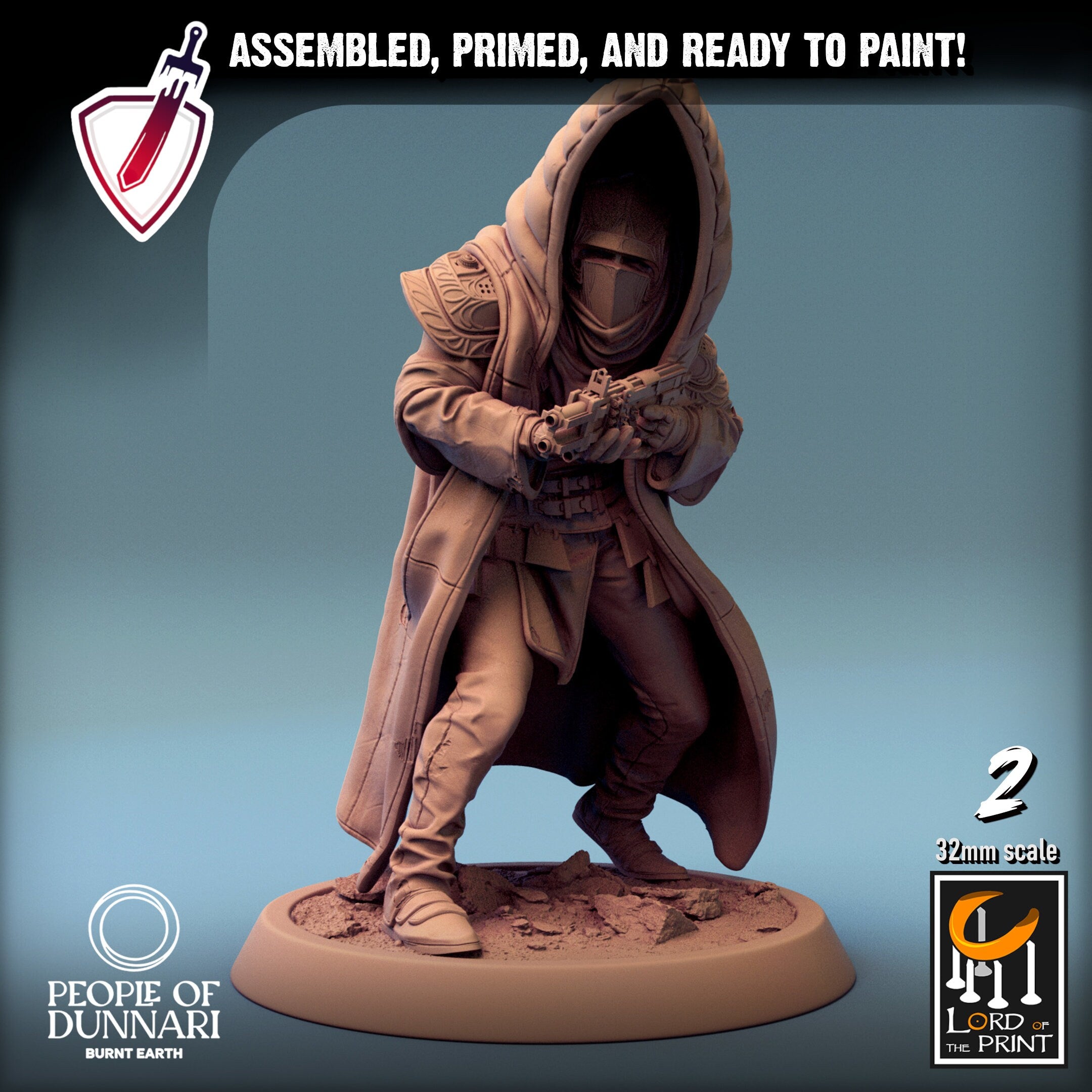 Razan Sandstorms | Miniatures by Lord of the Print | Resin Mini for Tabletop Gaming, D&D, Pathfinder, Painting | Assembled and Primed - Brush and Battle