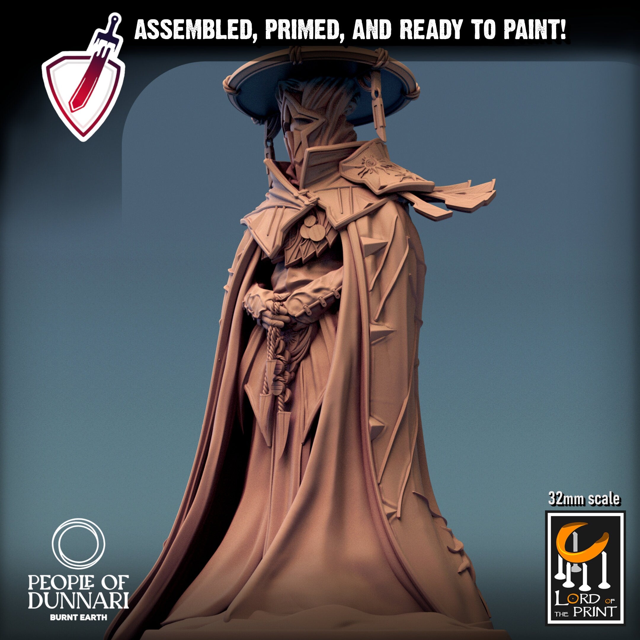 Sun Priest | Miniature by Lord of the Print | Resin Mini for Tabletop Gaming, D&D, Pathfinder, and Painting | Assembled and Primed - Brush and Battle