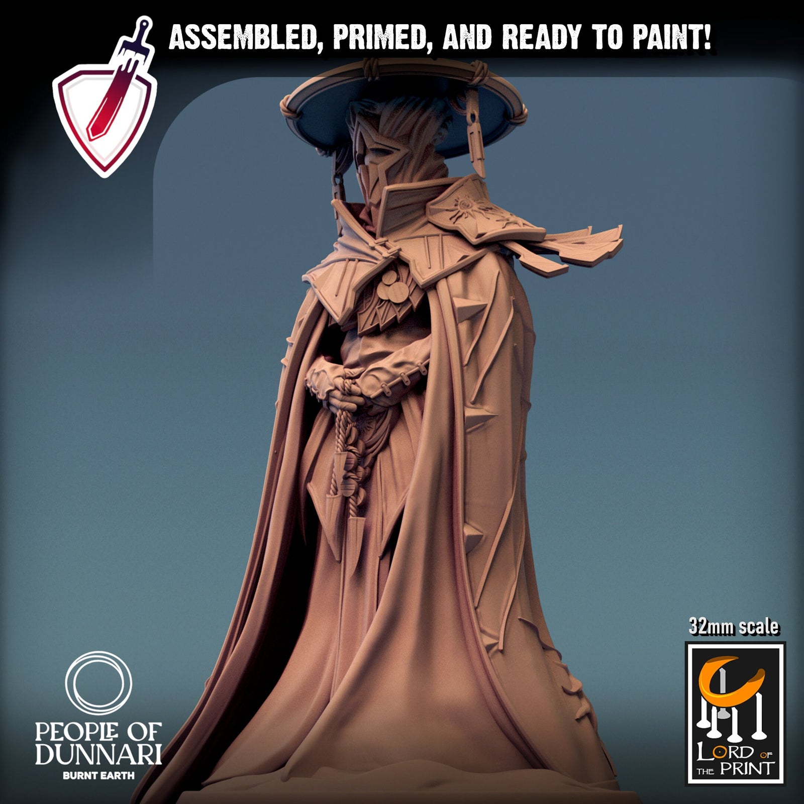 Sun Priest | Miniature by Lord of the Print | Resin Mini for Tabletop Gaming, D&D, Pathfinder, and Painting | Assembled and Primed - Brush and Battle