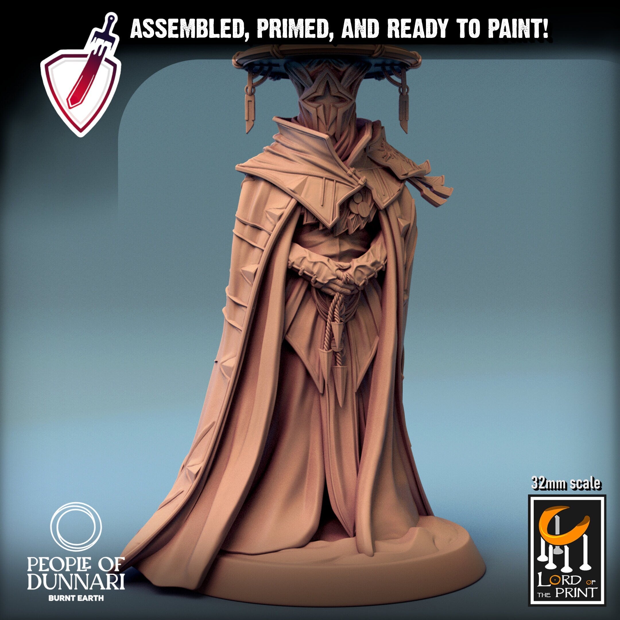 Sun Priest | Miniature by Lord of the Print | Resin Mini for Tabletop Gaming, D&D, Pathfinder, and Painting | Assembled and Primed - Brush and Battle