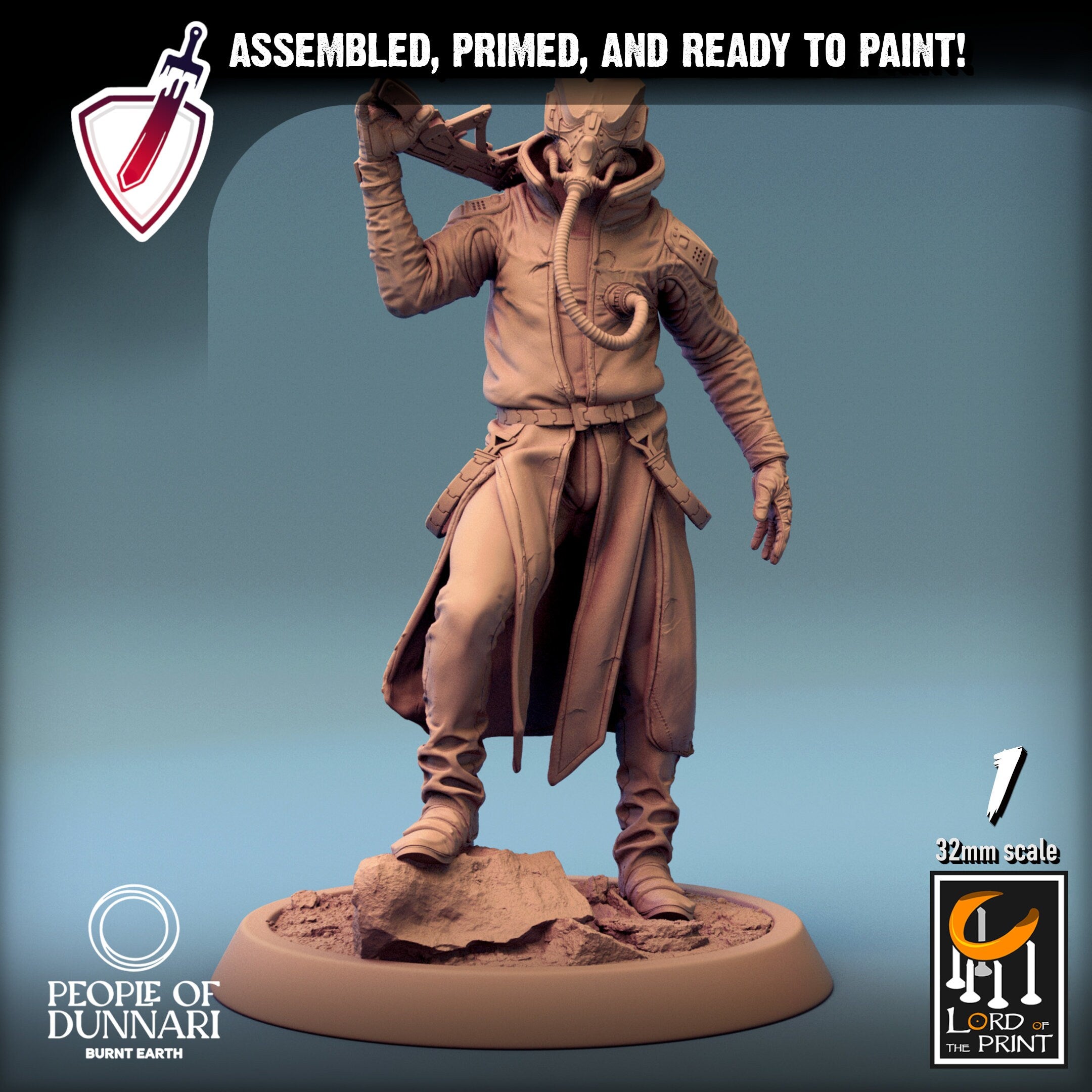Zephyr Sandrider | Miniatures by Lord of the Print | Resin Mini for Tabletop Gaming, D&D, Pathfinder, Painting | Assembled and Primed - Brush and Battle