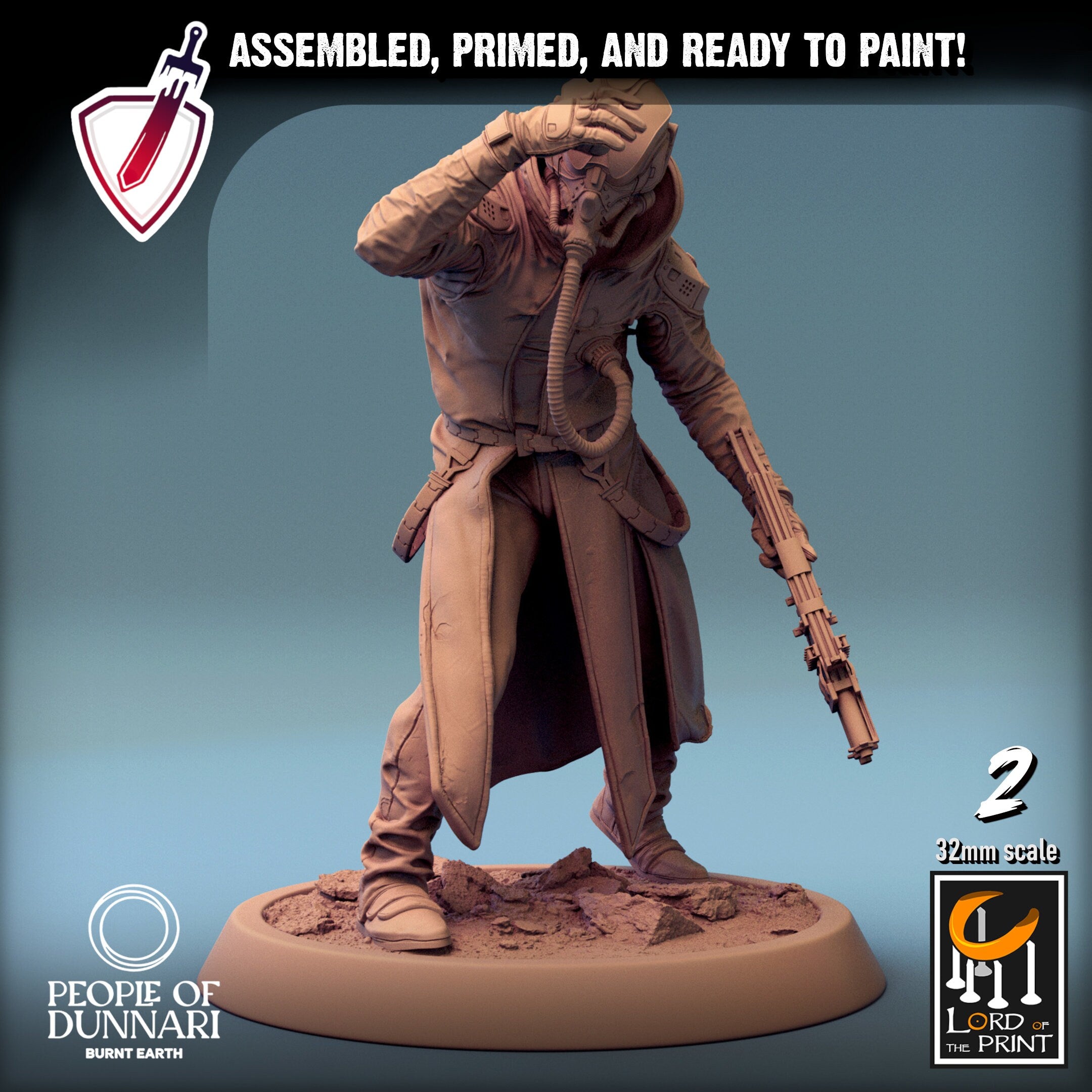 Zephyr Sandrider | Miniatures by Lord of the Print | Resin Mini for Tabletop Gaming, D&D, Pathfinder, Painting | Assembled and Primed - Brush and Battle