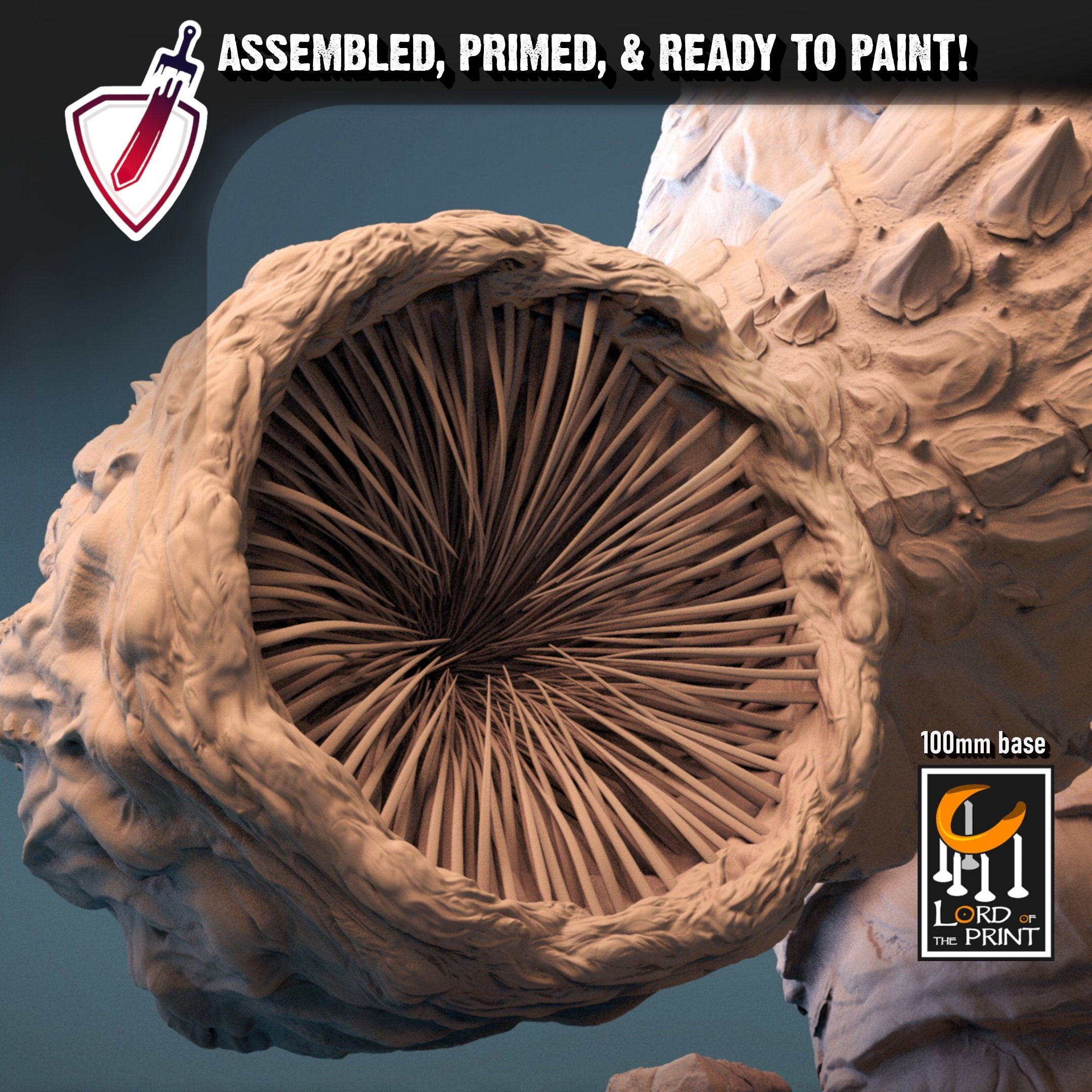 Wurm | (Large) Miniatures by Lord of the Print | For Tabletop Gaming, D&D, Pathfinder, and Painting | Assembled and Primed - Brush and Battle