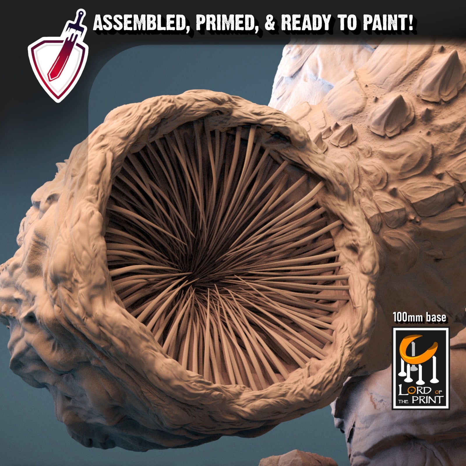 Wurm | (Large) Miniatures by Lord of the Print | For Tabletop Gaming, D&D, Pathfinder, and Painting | Assembled and Primed - Brush and Battle