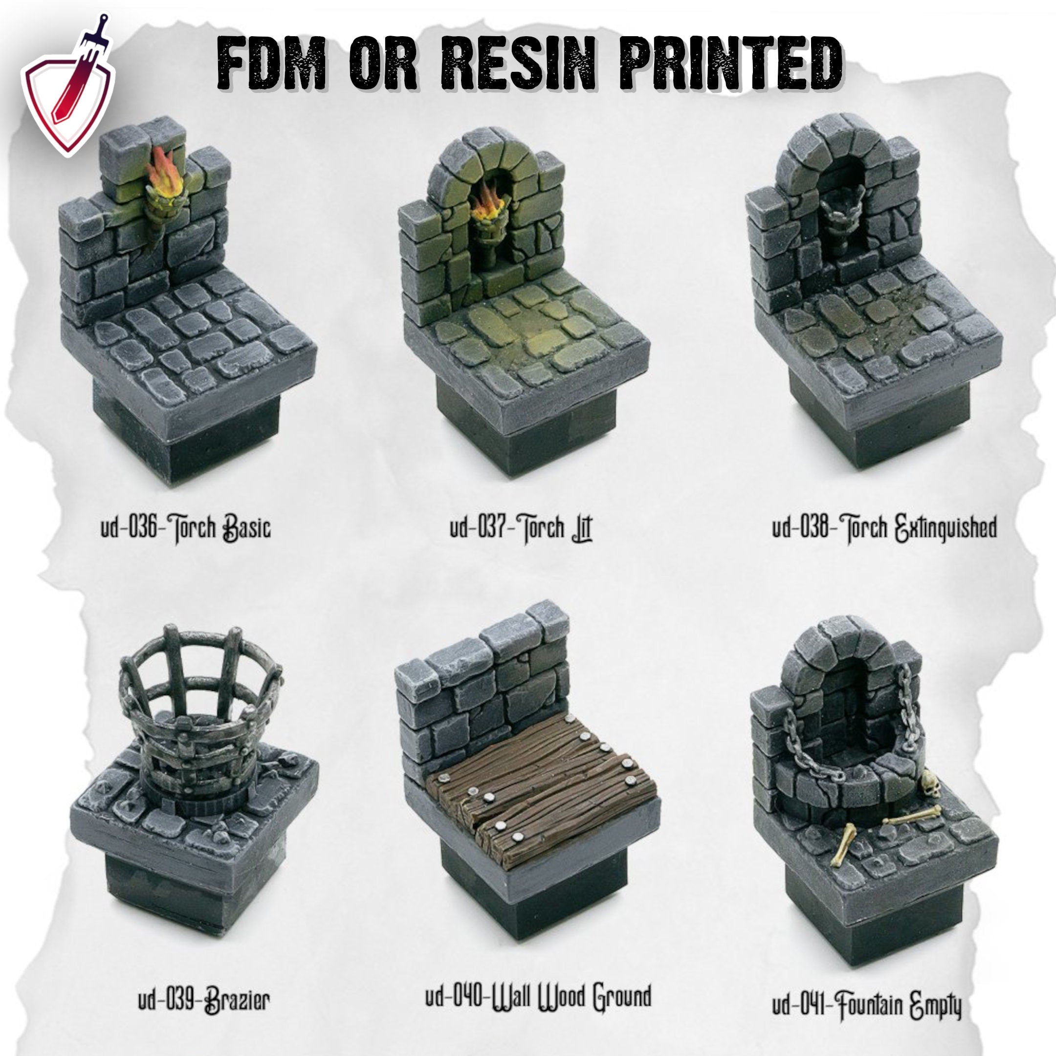 Dungeon Blocks Ultimate Dungeon Expansion Tiles (36-71) | FDM or Resin Print | Great for D&D, Pathfinder, or any Tabletop RPG | Free Grids! - Brush and Battle