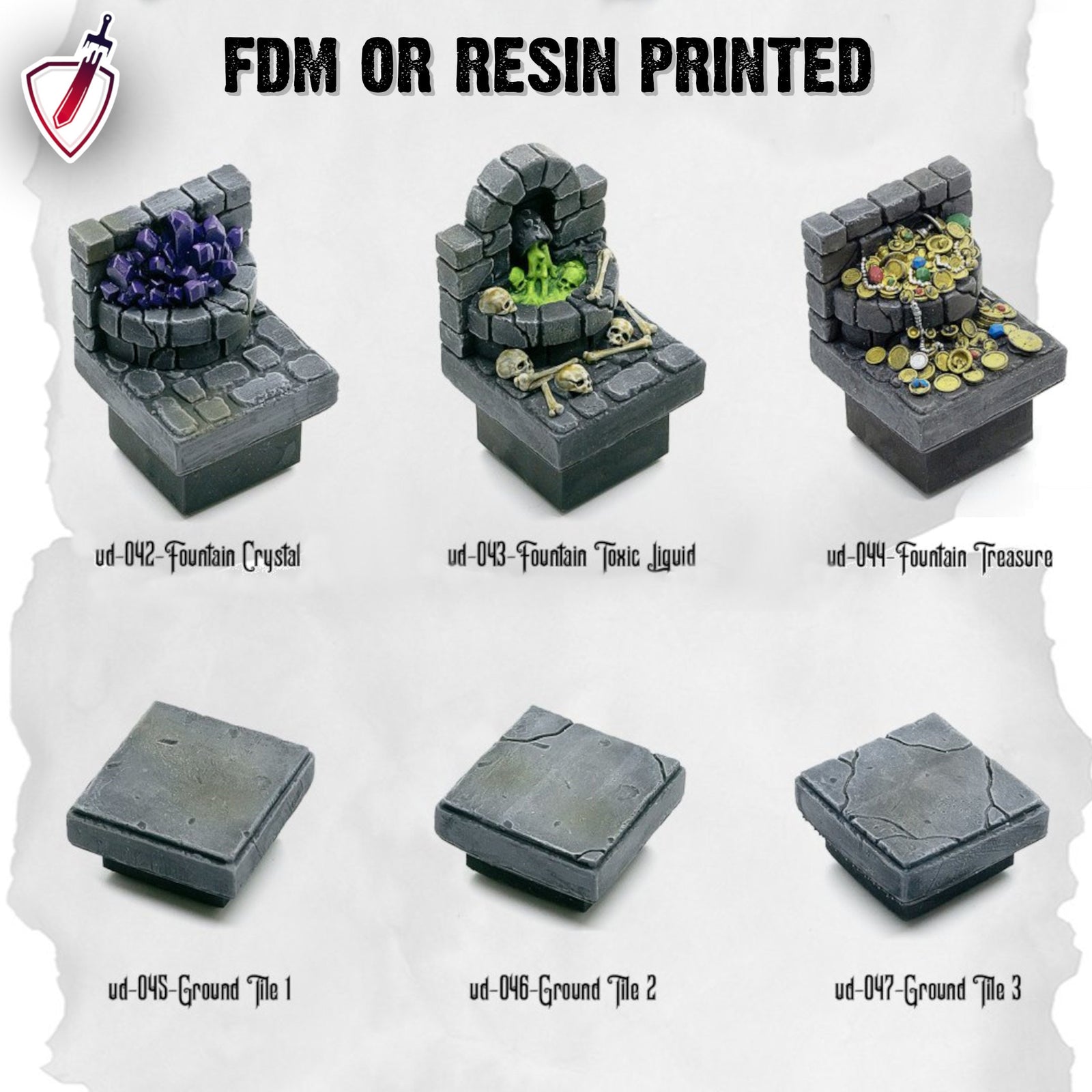 Dungeon Blocks Ultimate Dungeon Expansion Tiles (36-71) | FDM or Resin Print | Great for D&D, Pathfinder, or any Tabletop RPG | Free Grids! - Brush and Battle