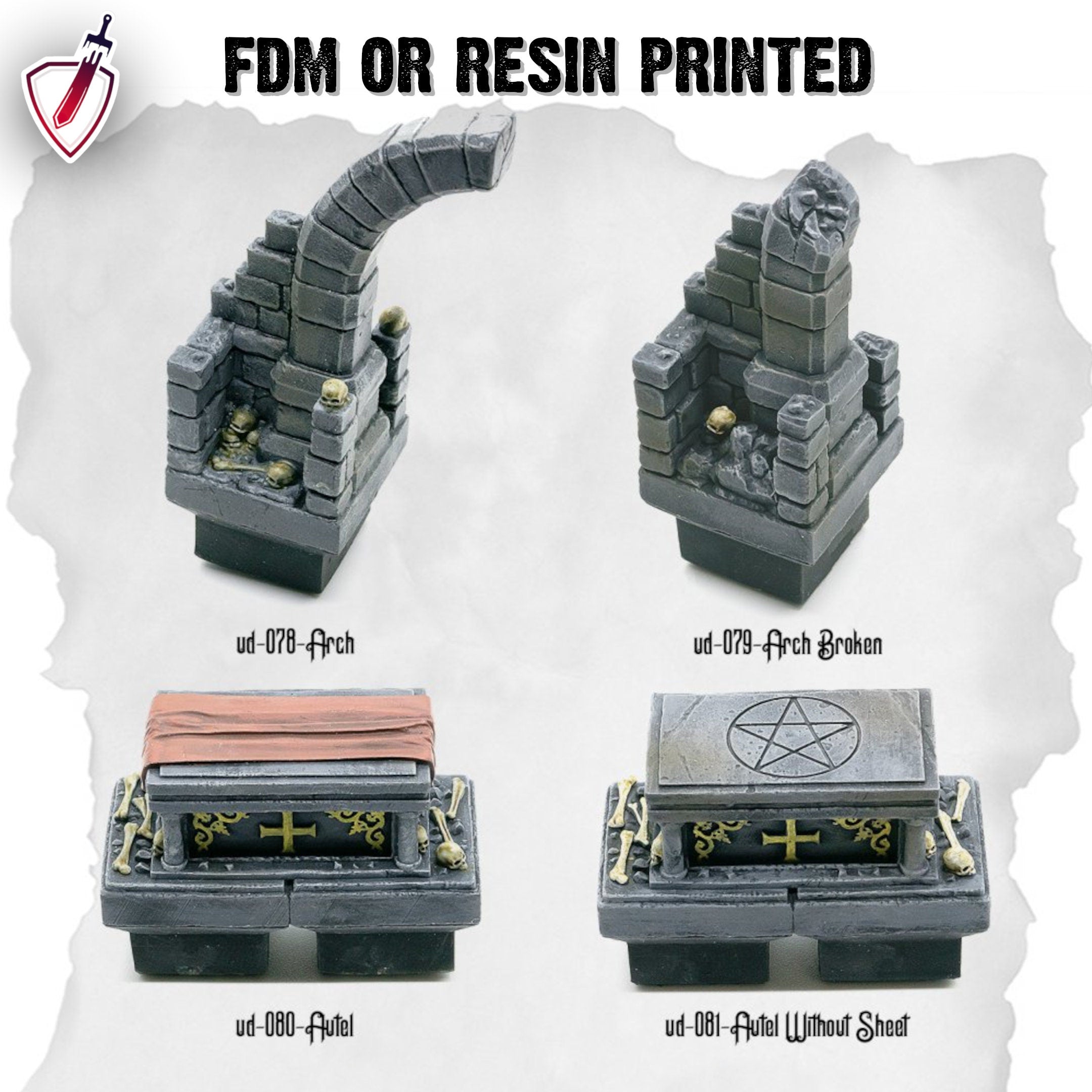 Dungeon Blocks Ultimate Dungeon Expansion Tiles (72-98) | FDM or Resin Print | Great for D&D, Pathfinder, or any Tabletop RPG | Free Grids! - Brush and Battle