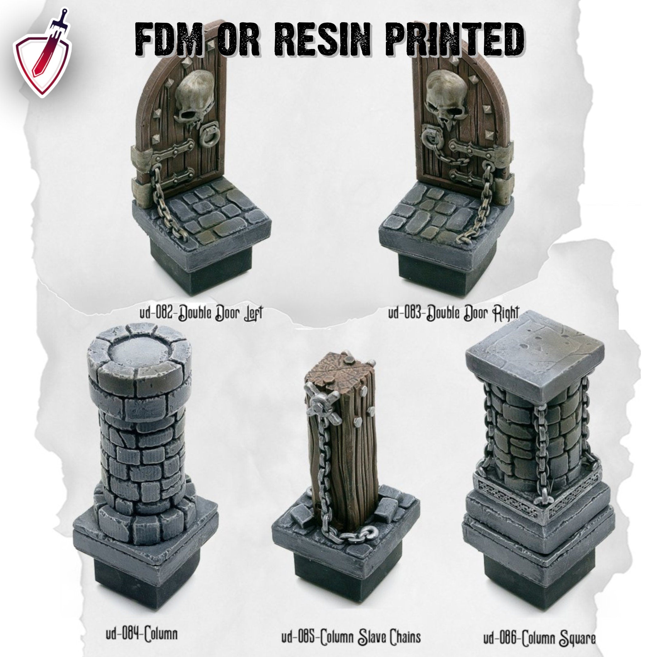 Dungeon Blocks Ultimate Dungeon Expansion Tiles (72-98) | FDM or Resin Print | Great for D&D, Pathfinder, or any Tabletop RPG | Free Grids! - Brush and Battle