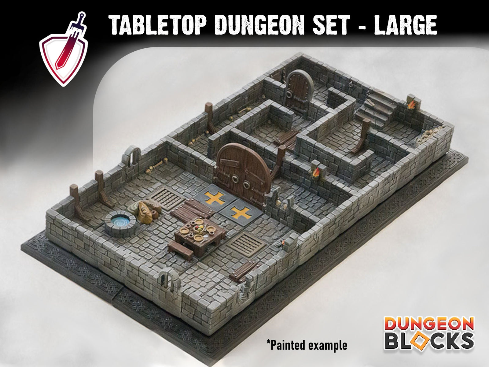 Ultimate Dungeon Set | Modular and  Easy to Expand Dungeon Blocks! | FDM or Resin Printed | Great for D&D, Pathfinder, or any Tabletop RPG - Brush and Battle