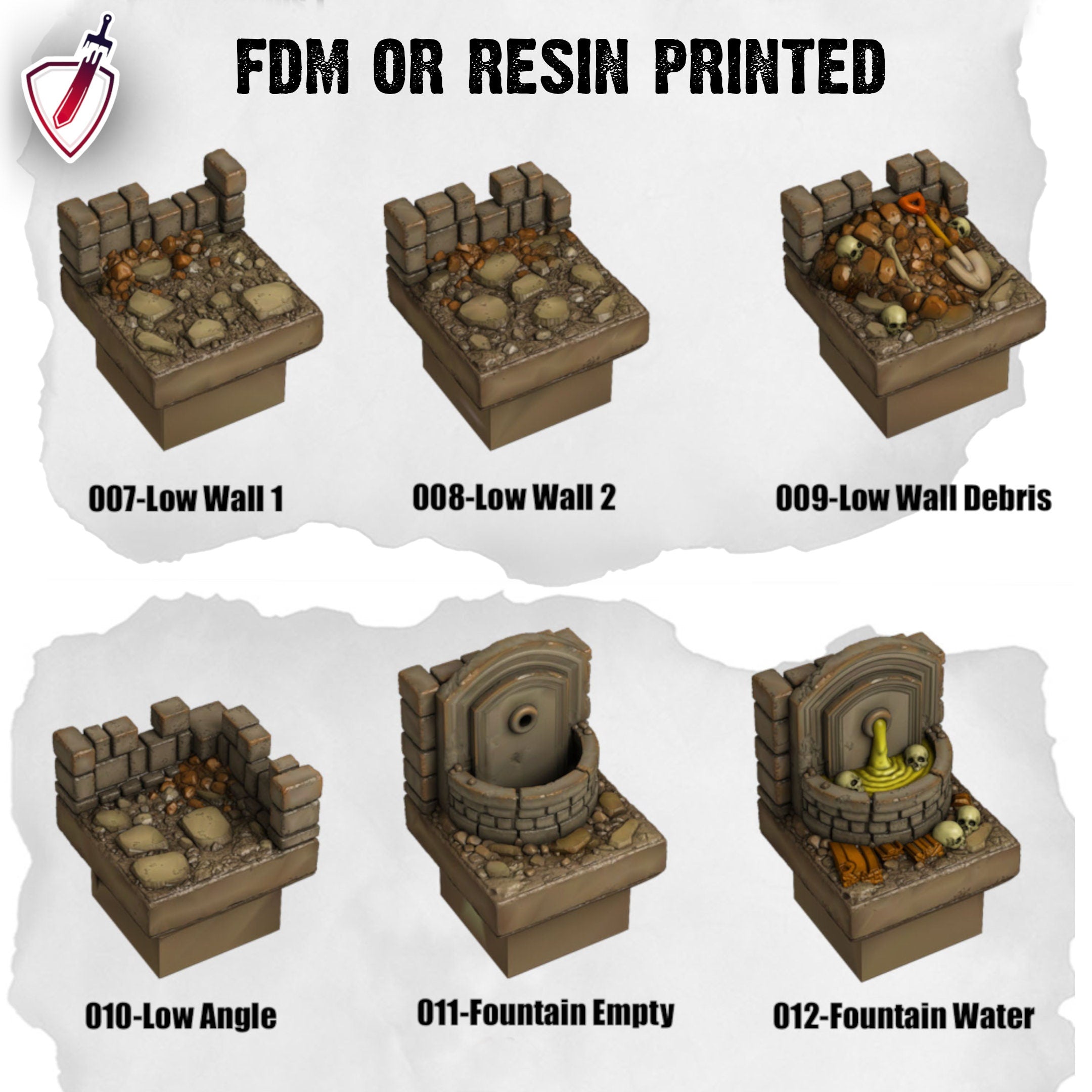 Dungeon Blocks Haunted Graveyard Expansion Tiles(1-40) | FDM or Resin Printed | Great for D&D, Pathfinder, or any Tabletop RPG | Free Grids!