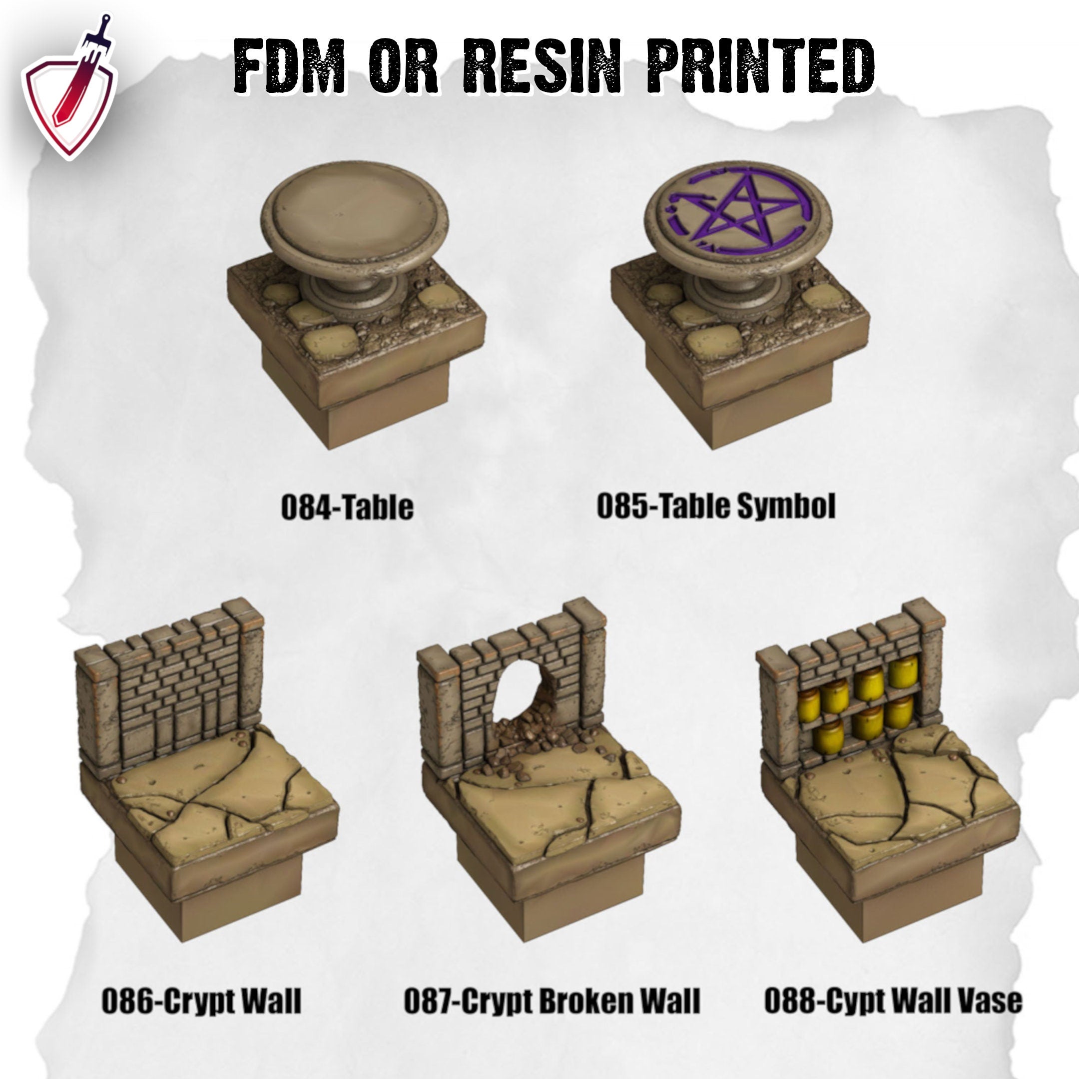 Dungeon Blocks Haunted Graveyard Expansion Tiles (75-118) | FDM or Resin Printed | Great for D&D, Pathfinder, any Tabletop RPG | Free Grids!
