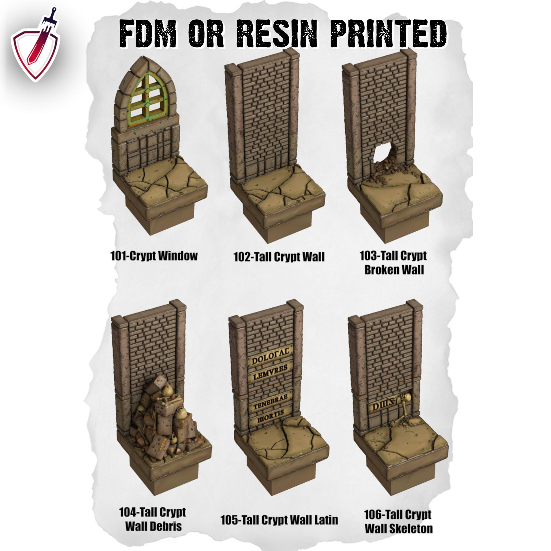 Dungeon Blocks Haunted Graveyard Expansion Tiles (75-118) | FDM or Resin Printed | Great for D&D, Pathfinder, any Tabletop RPG | Free Grids!