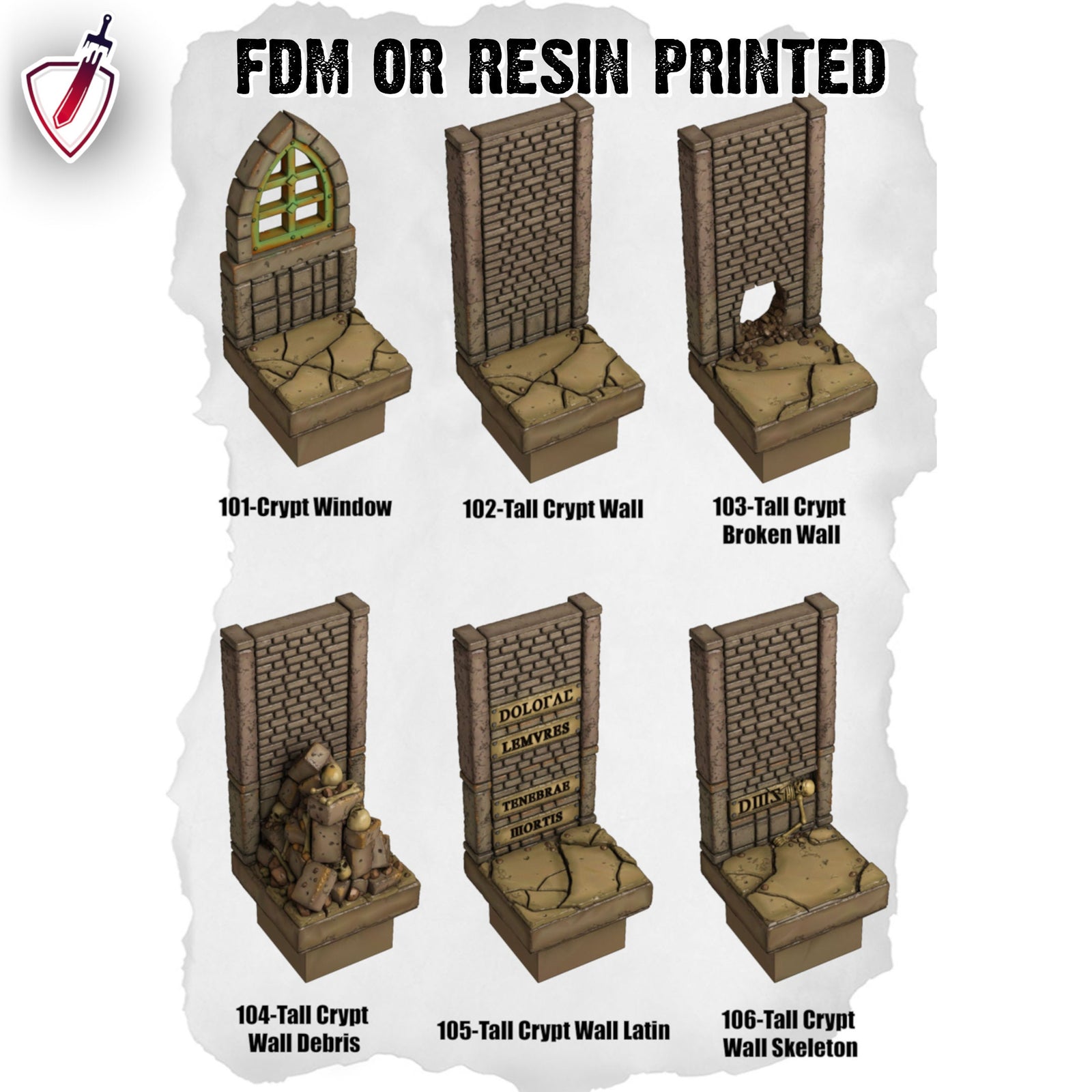 Dungeon Blocks Haunted Graveyard Expansion Tiles (75-118) | FDM or Resin Printed | Great for D&D, Pathfinder, any Tabletop RPG | Free Grids!