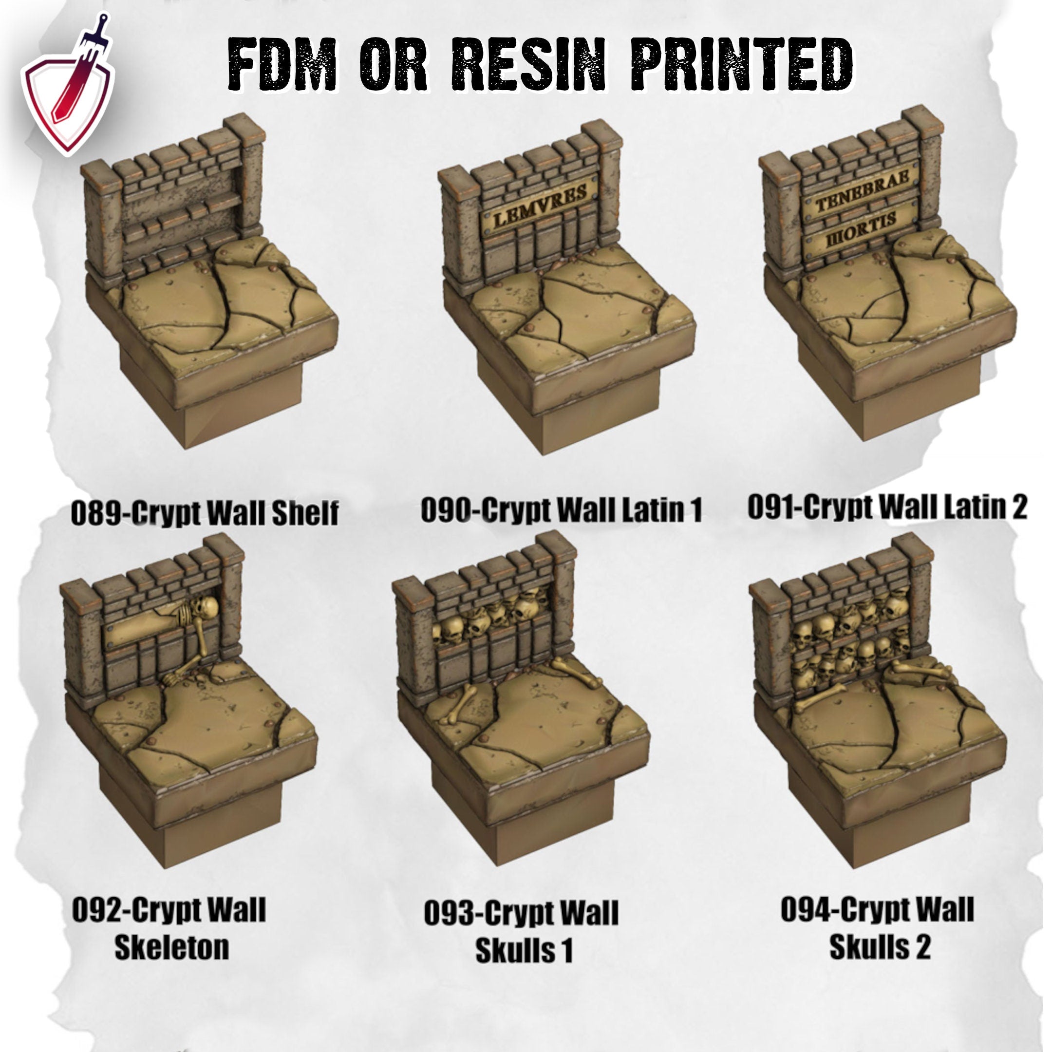 Dungeon Blocks Haunted Graveyard Expansion Tiles (75-118) | FDM or Resin Printed | Great for D&D, Pathfinder, any Tabletop RPG | Free Grids!