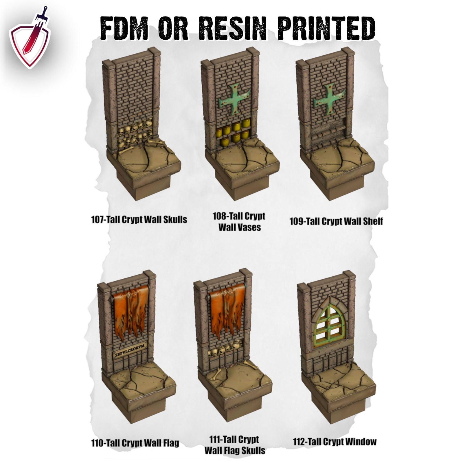 Dungeon Blocks Haunted Graveyard Expansion Tiles (75-118) | FDM or Resin Printed | Great for D&D, Pathfinder, any Tabletop RPG | Free Grids!