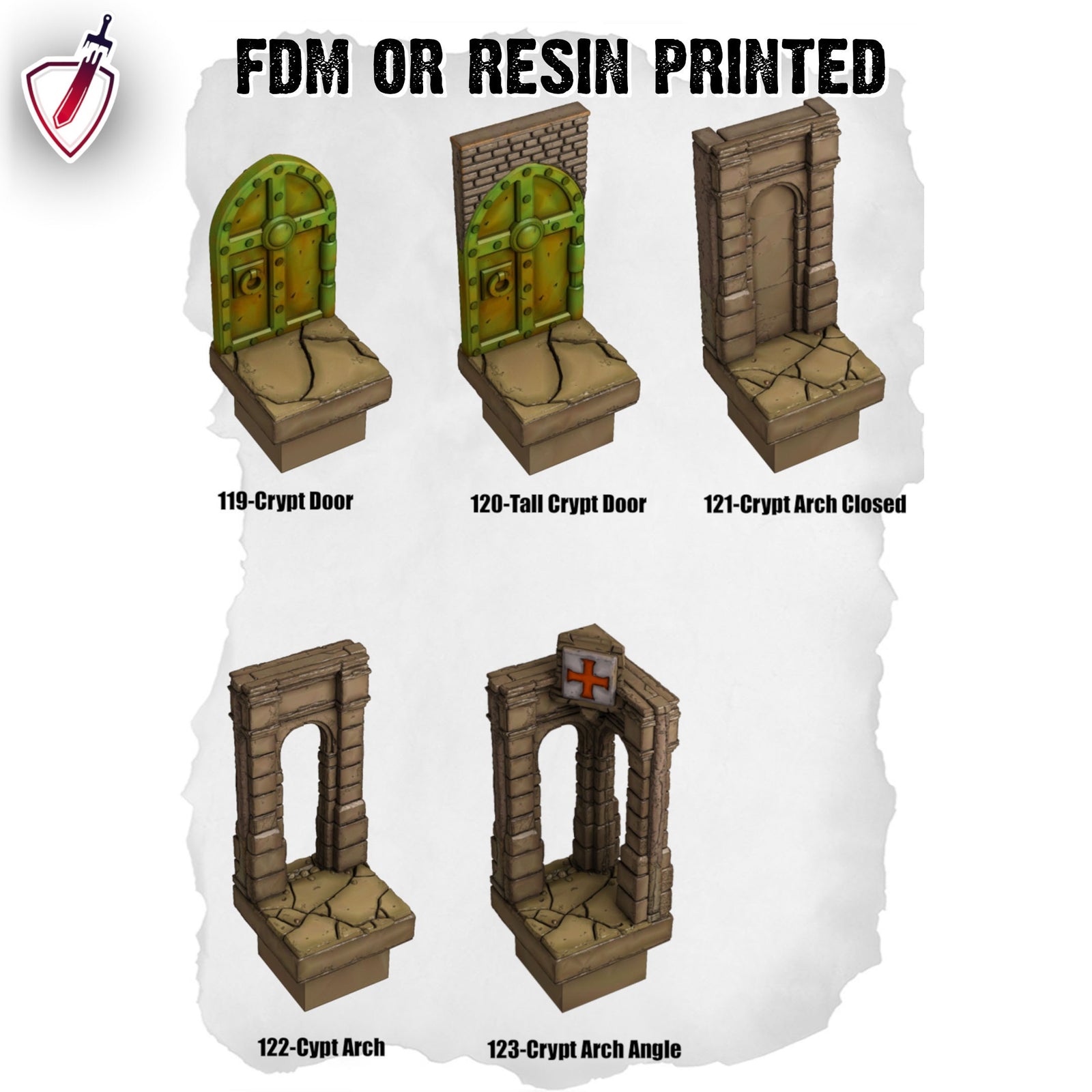 Dungeon Blocks Haunted Graveyard Expansion Tiles(119-149) | FDM or Resin Printed | Great for D&D, Pathfinder, any Tabletop RPG | Free Grids!