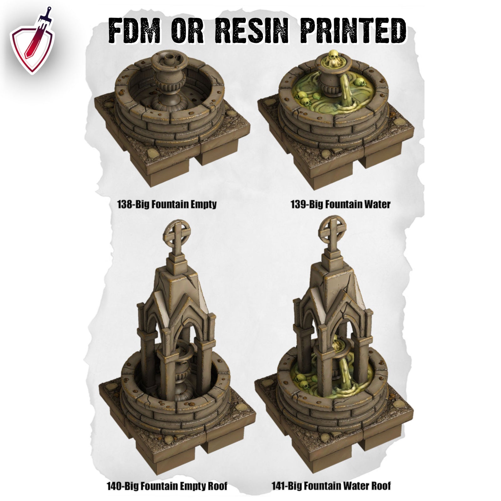 Dungeon Blocks Haunted Graveyard Expansion Tiles(119-149) | FDM or Resin Printed | Great for D&D, Pathfinder, any Tabletop RPG | Free Grids!