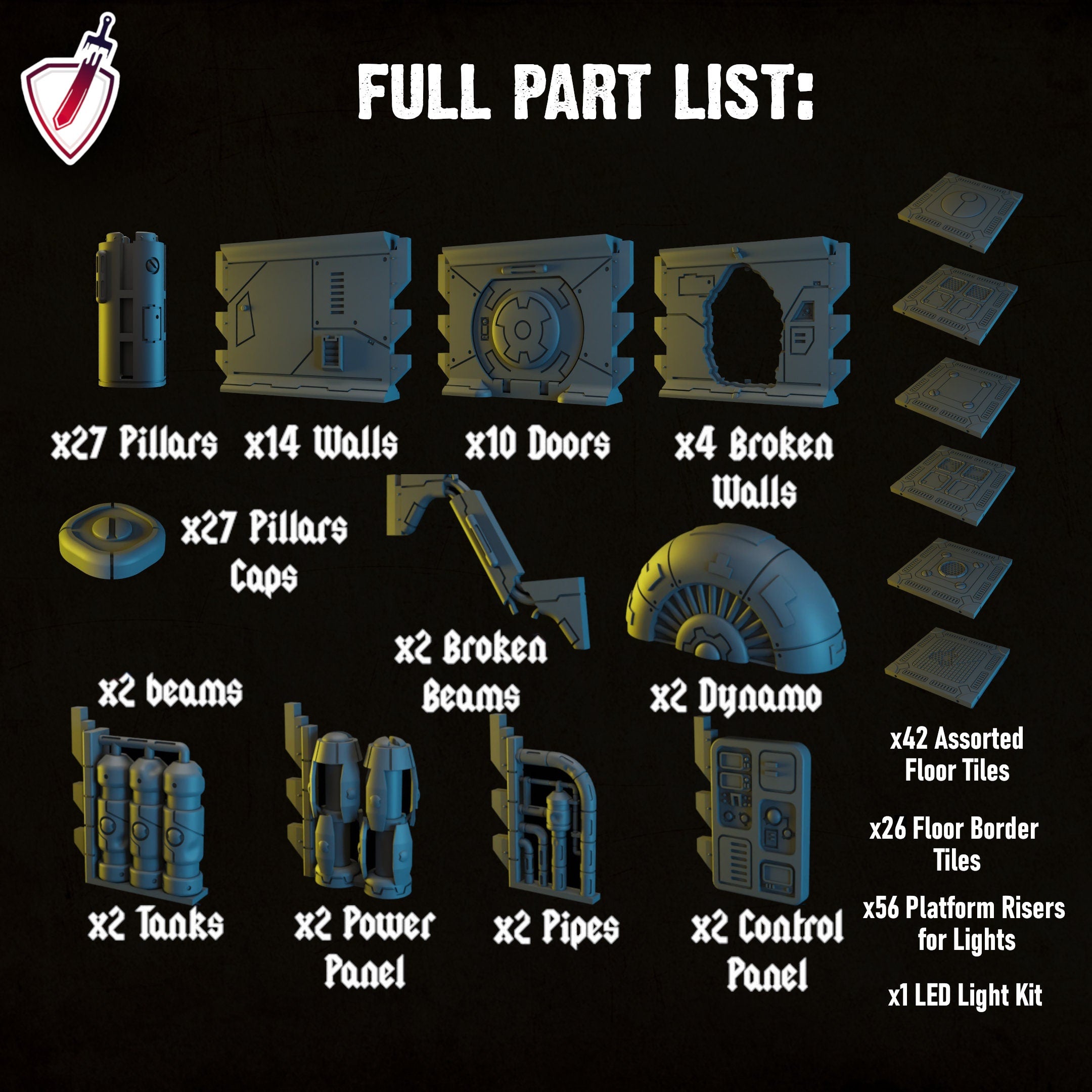 Killteam & Boarding Action Terrain | Greater Good Spaceship | Light Kit Included | 221 Pieces! - Brush and Battle