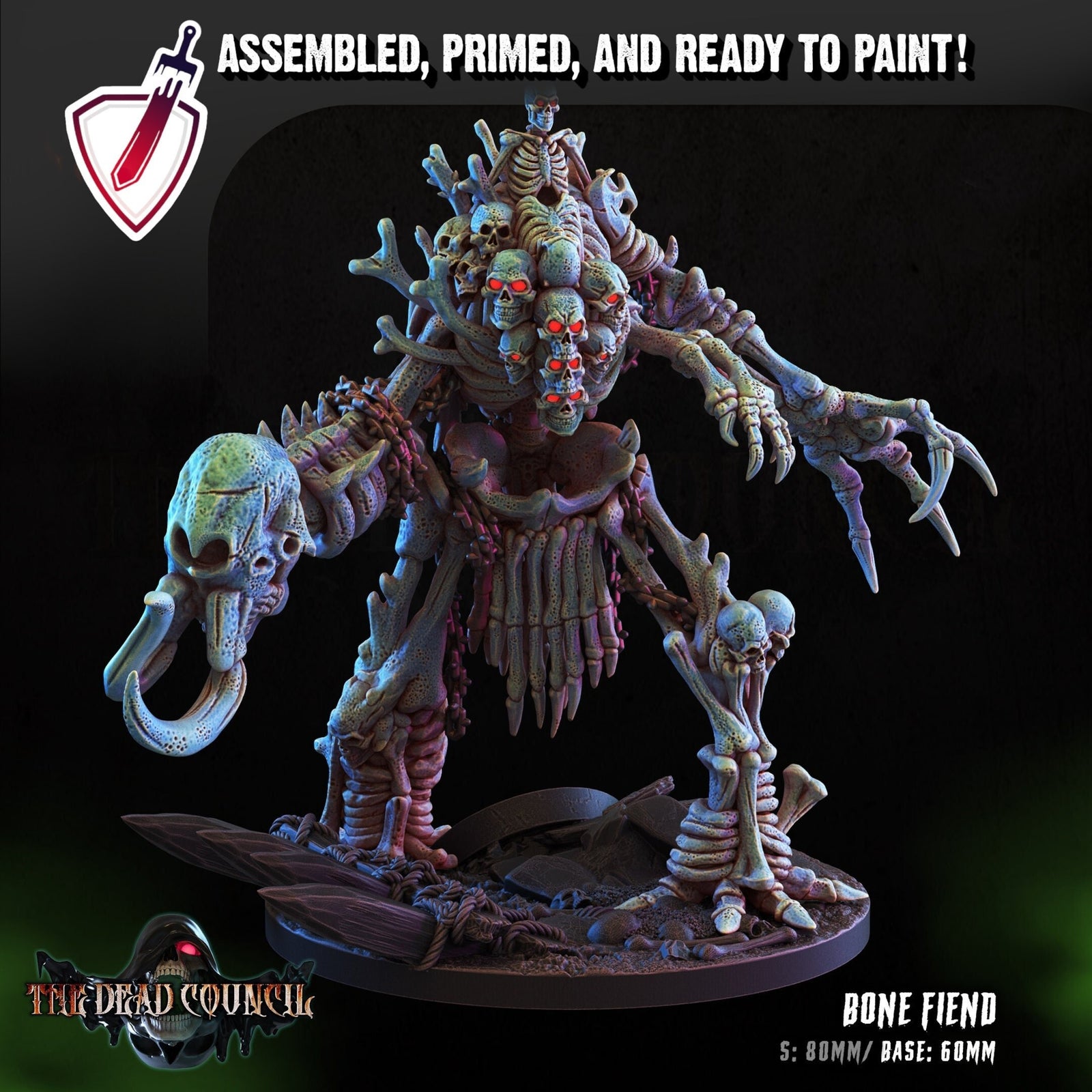 Bone Fiend | Miniature by Crippled God Foundry | Resin Mini For Tabletop Gaming, D&D, Pathfinder, Painting | Assembled and Primed - Brush and Battle