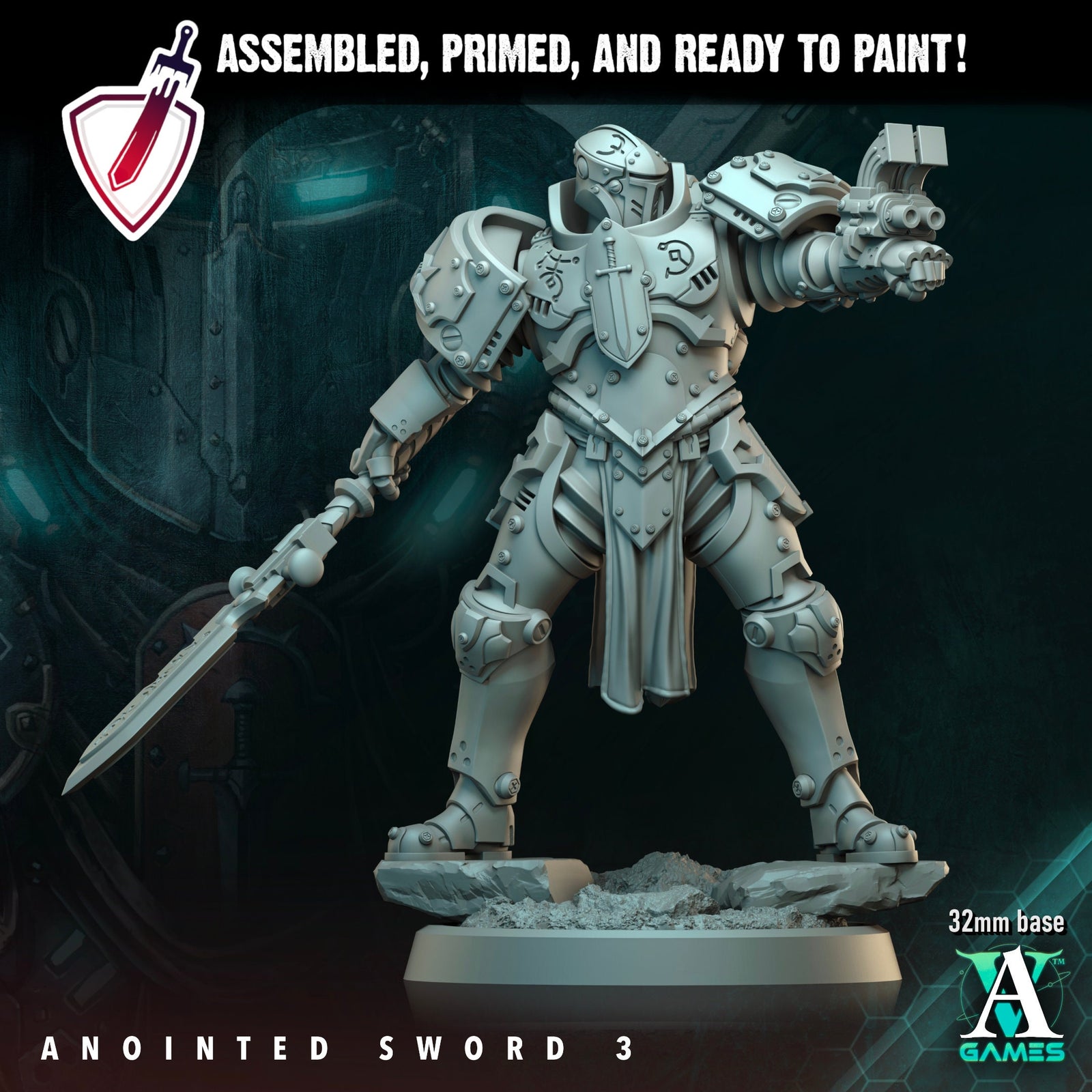 Anointed Swords | Miniatures by Archvillain Games | Resin Mini for Tabletop Gaming, D&D, Wargaming, and Painting | Assembled and Primed - Brush and Battle