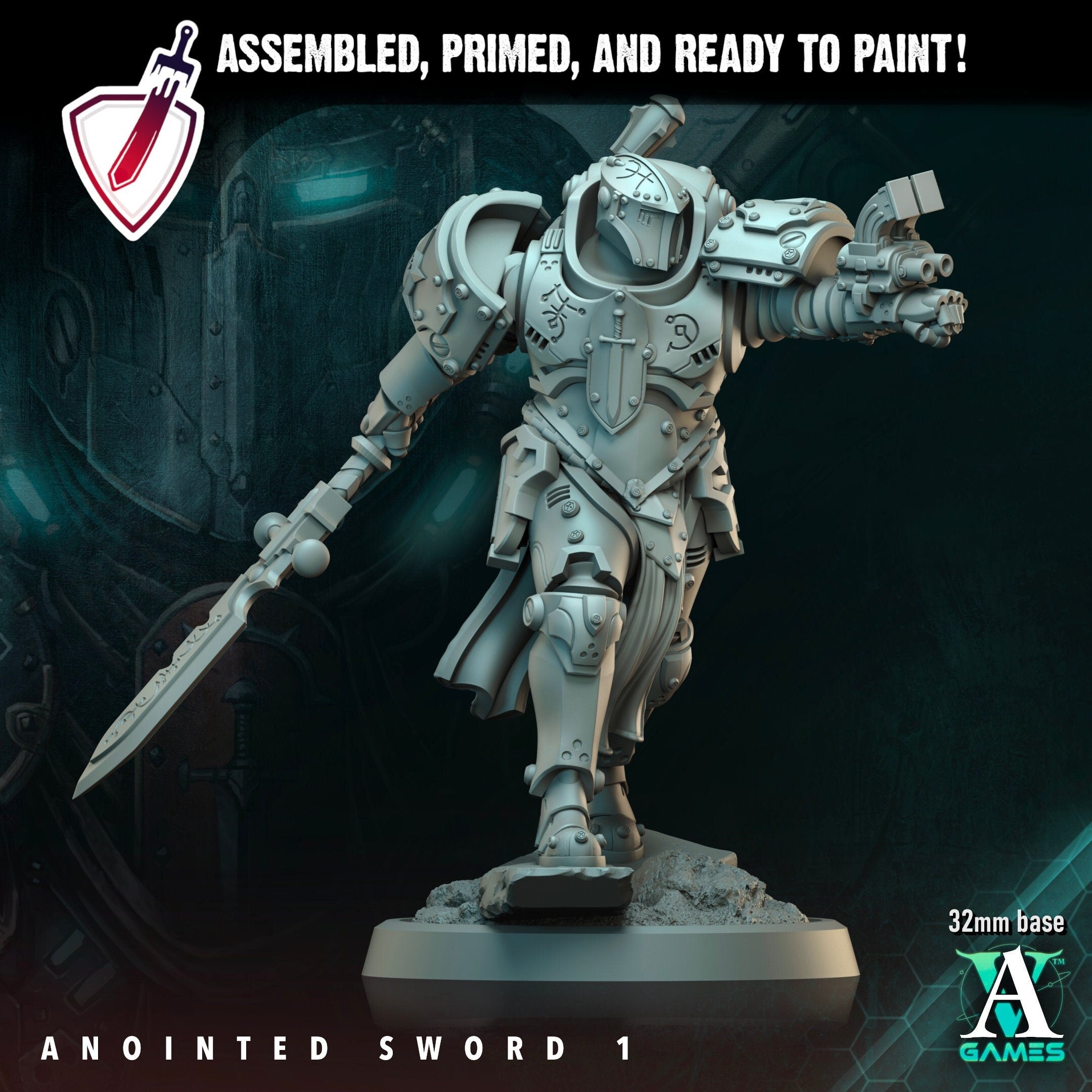 Anointed Swords | Miniatures by Archvillain Games | Resin Mini for Tabletop Gaming, D&D, Wargaming, and Painting | Assembled and Primed - Brush and Battle